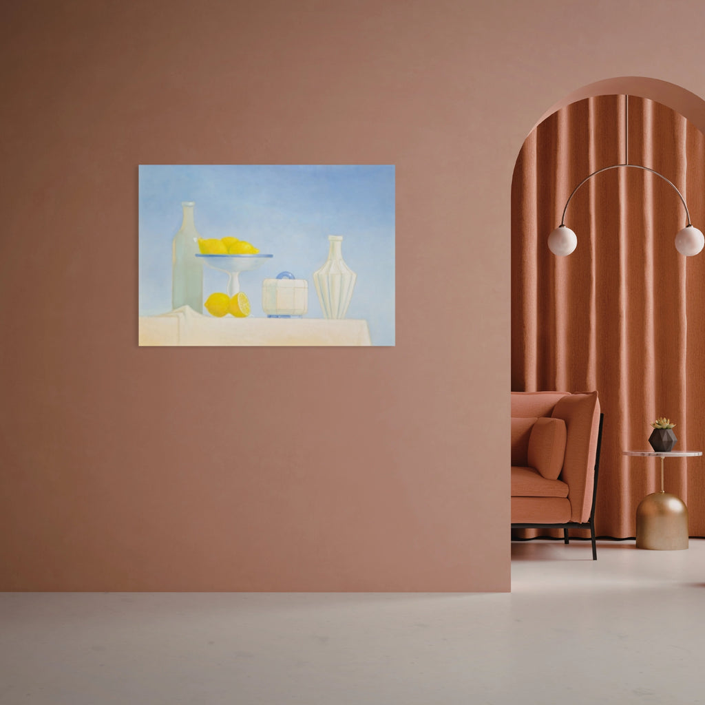 Nature morte aux citrons, Patrick Le Flohic, tableau original 79 x 59 cm
