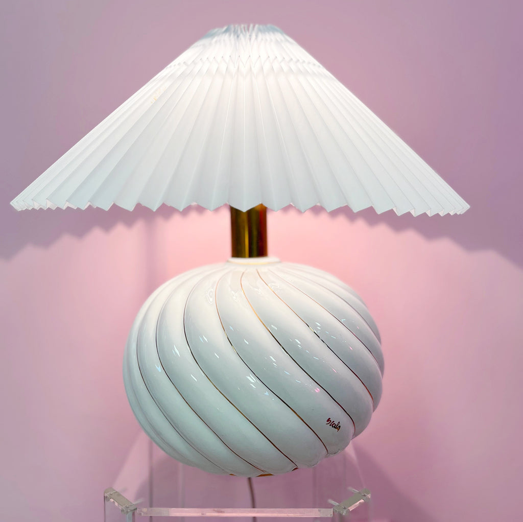 Lampe en céramique torsadée, Italie, années 70