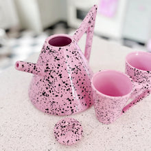 Load image into Gallery viewer, Vintage Memphis Design Speckled Pink Teapot
