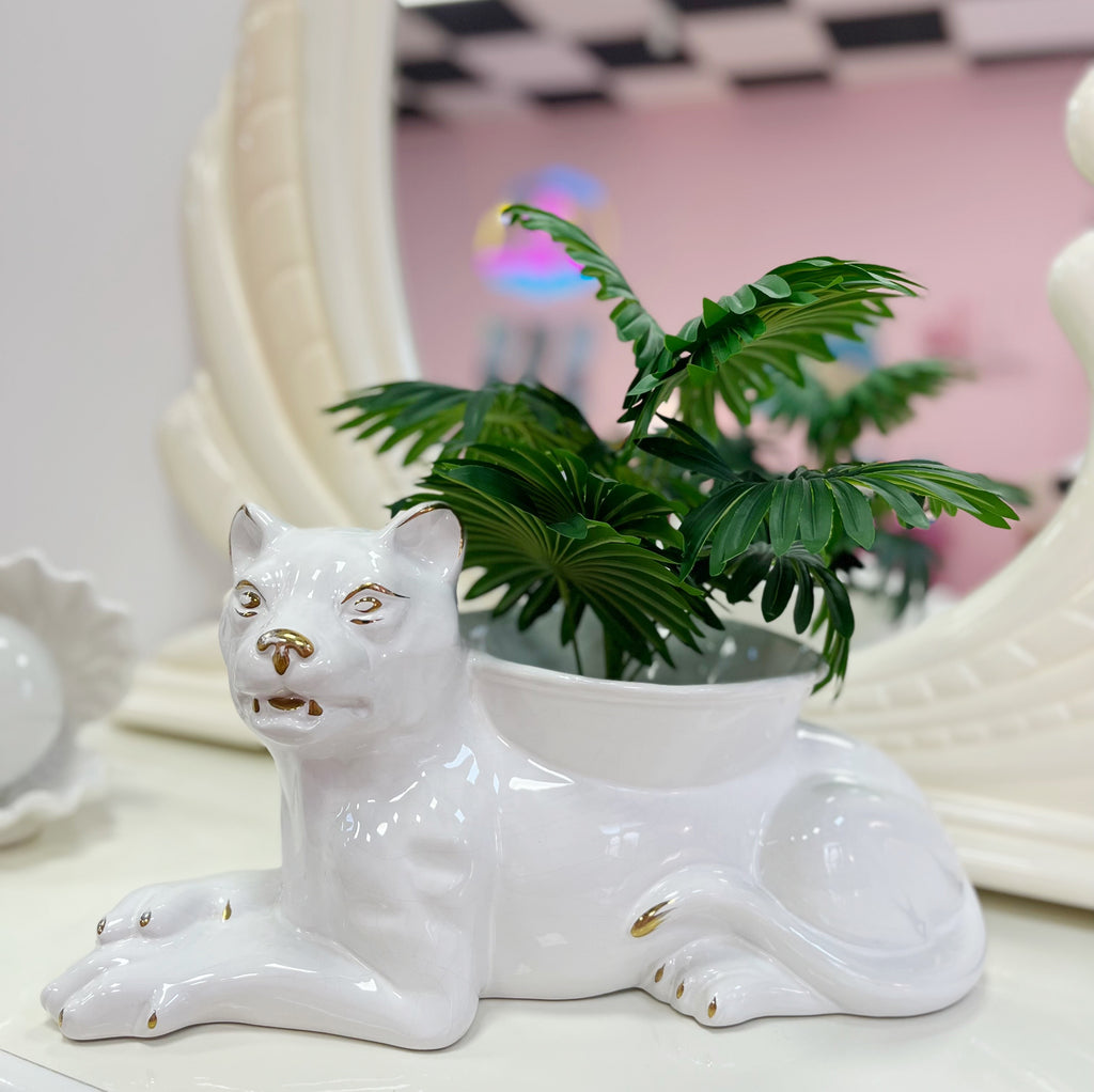 Cache-pot chat vintage Italy 70s