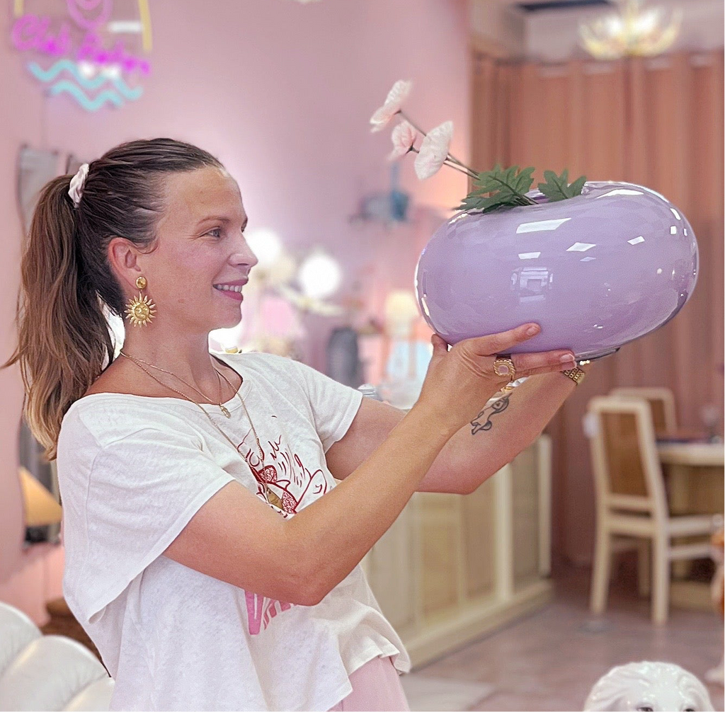 Vase en verre soufflé – Italie - Collection hôtelière Riviera Côte d’Azur