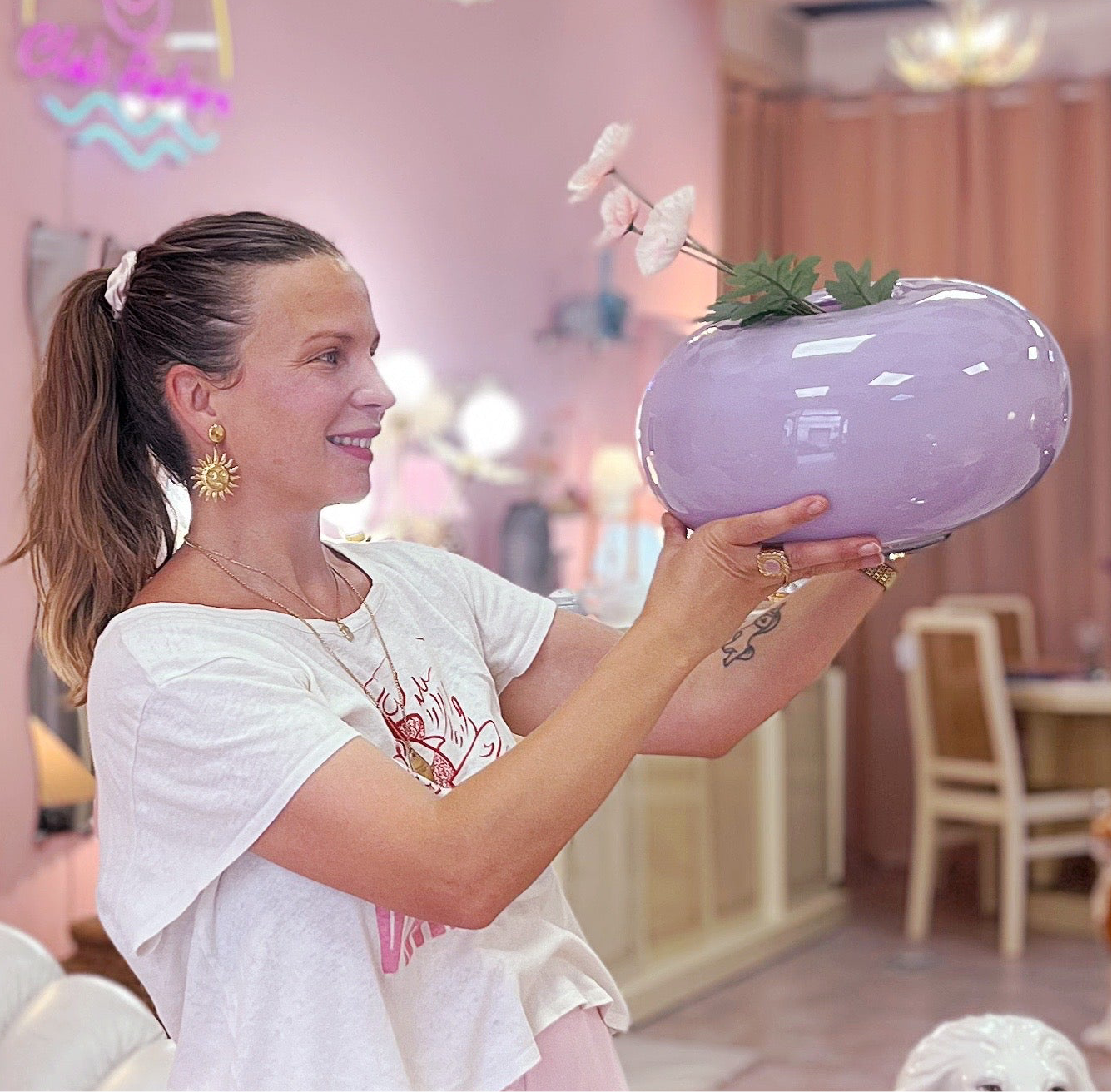 Vase en verre soufflé – Italie - Collection hôtelière Riviera Côte d’Azur