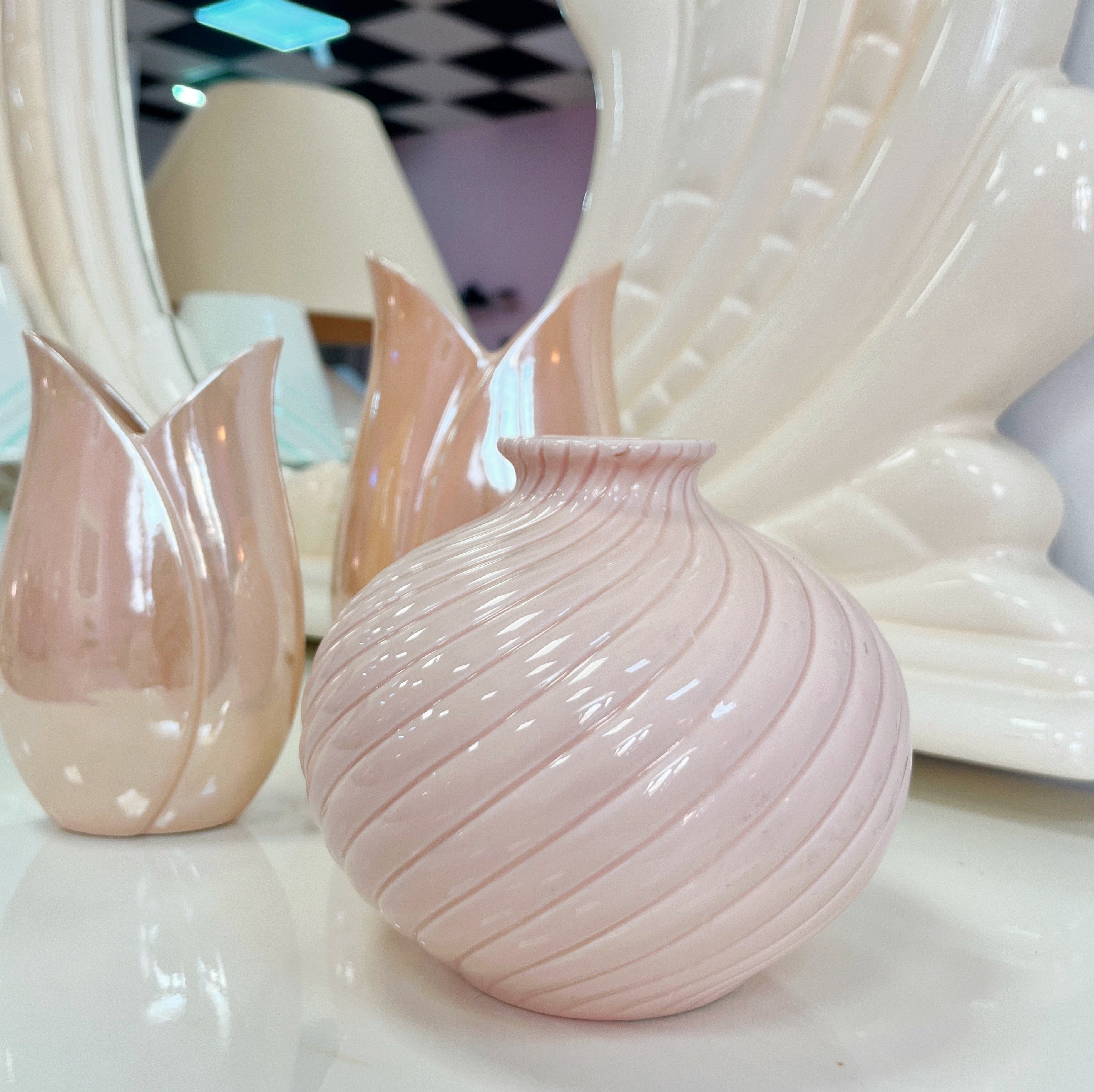 Vase twist beige rosé