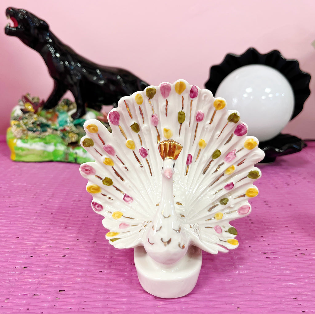 Petite lampe paon Italie 70s