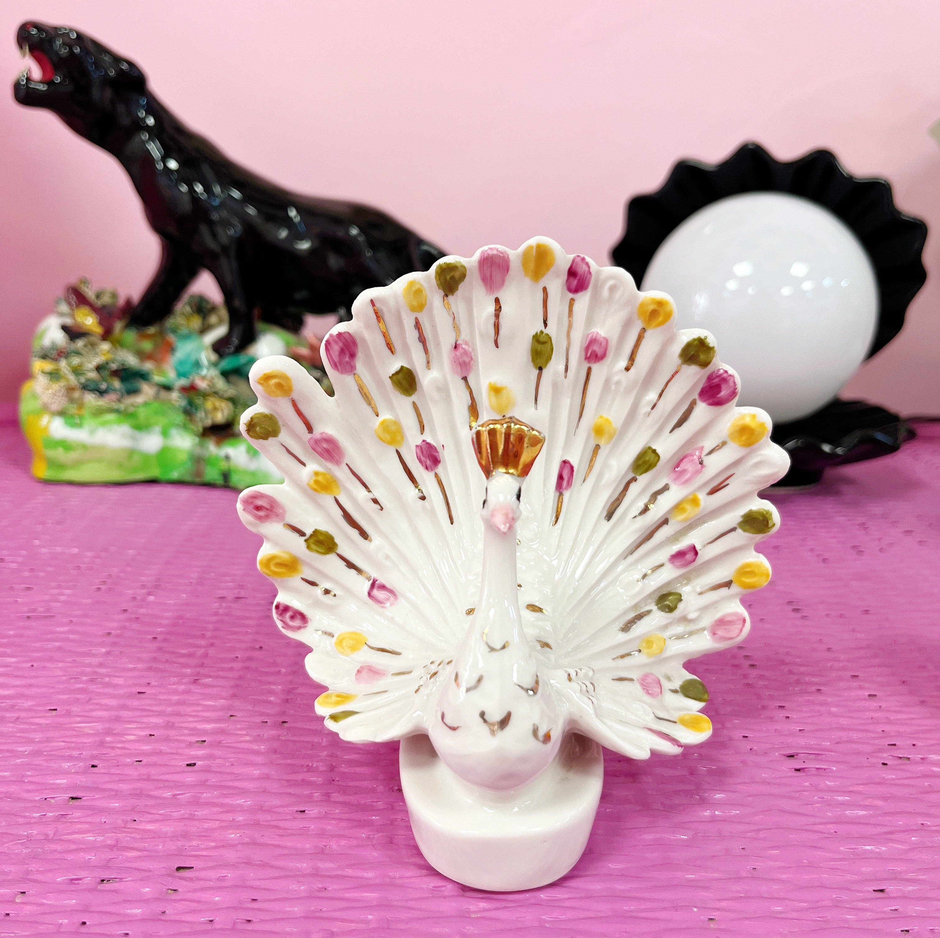 Petite lampe paon Italie 70s