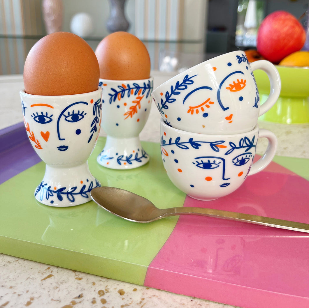 Duo of cups and egg cups