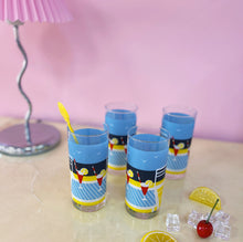 Load image into Gallery viewer, Set de 4 verres tube “Poolside” - Années 80
