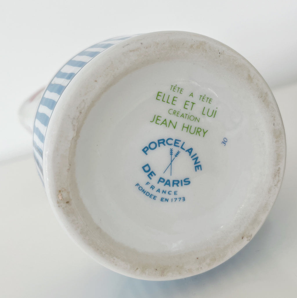Set petit-déjeuner 70s en porcelaine, série Tête à Tête, « LUI » par Jean Hury