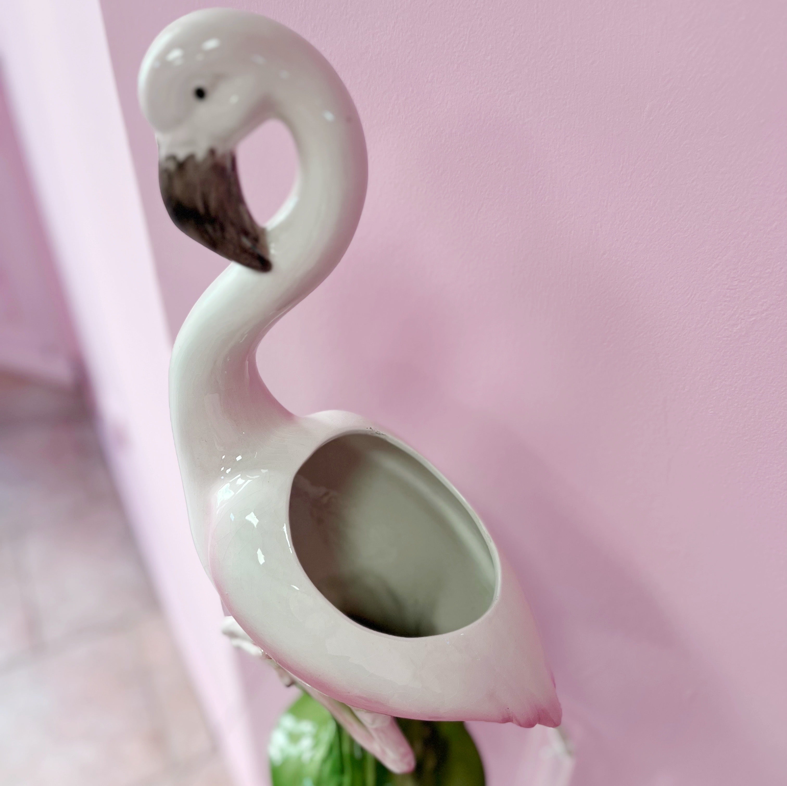 Grand vase flamant rose