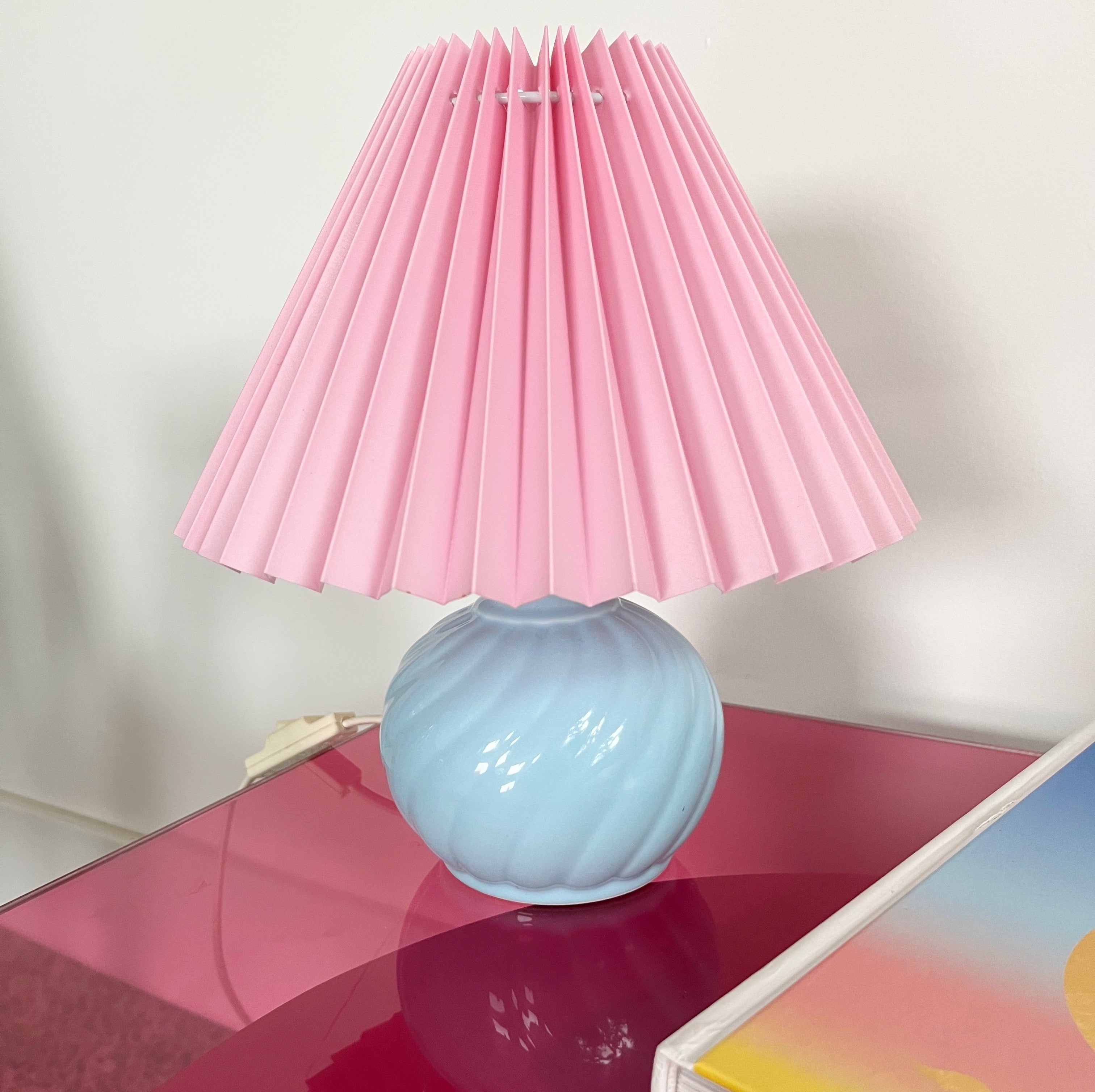 Pastel blue twist lamp