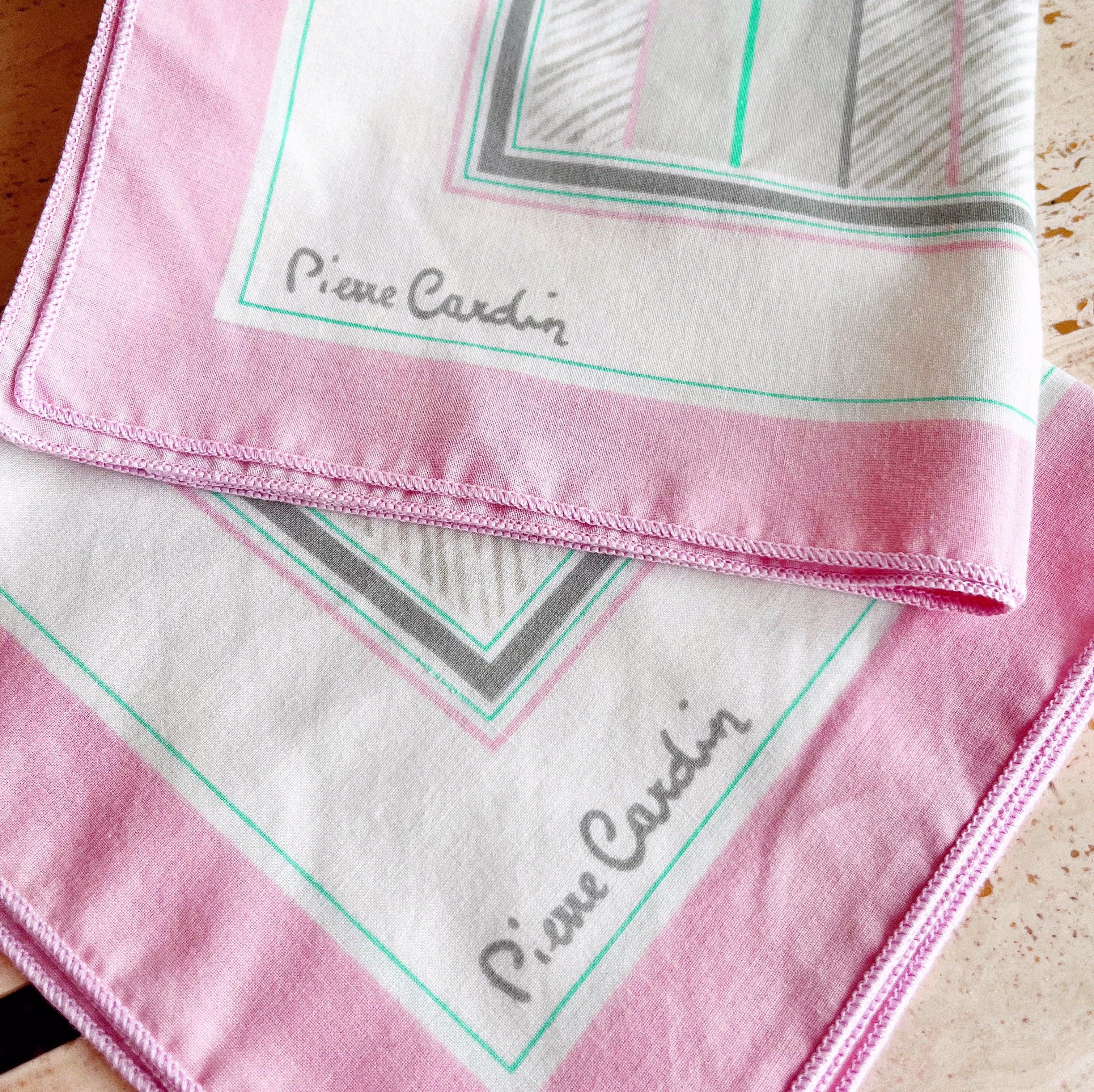 Set de serviettes Pierre Cardin pastel 80s