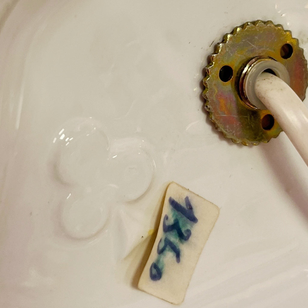 Lampe coquillage vintage – Céramique blanche italienne des années 70