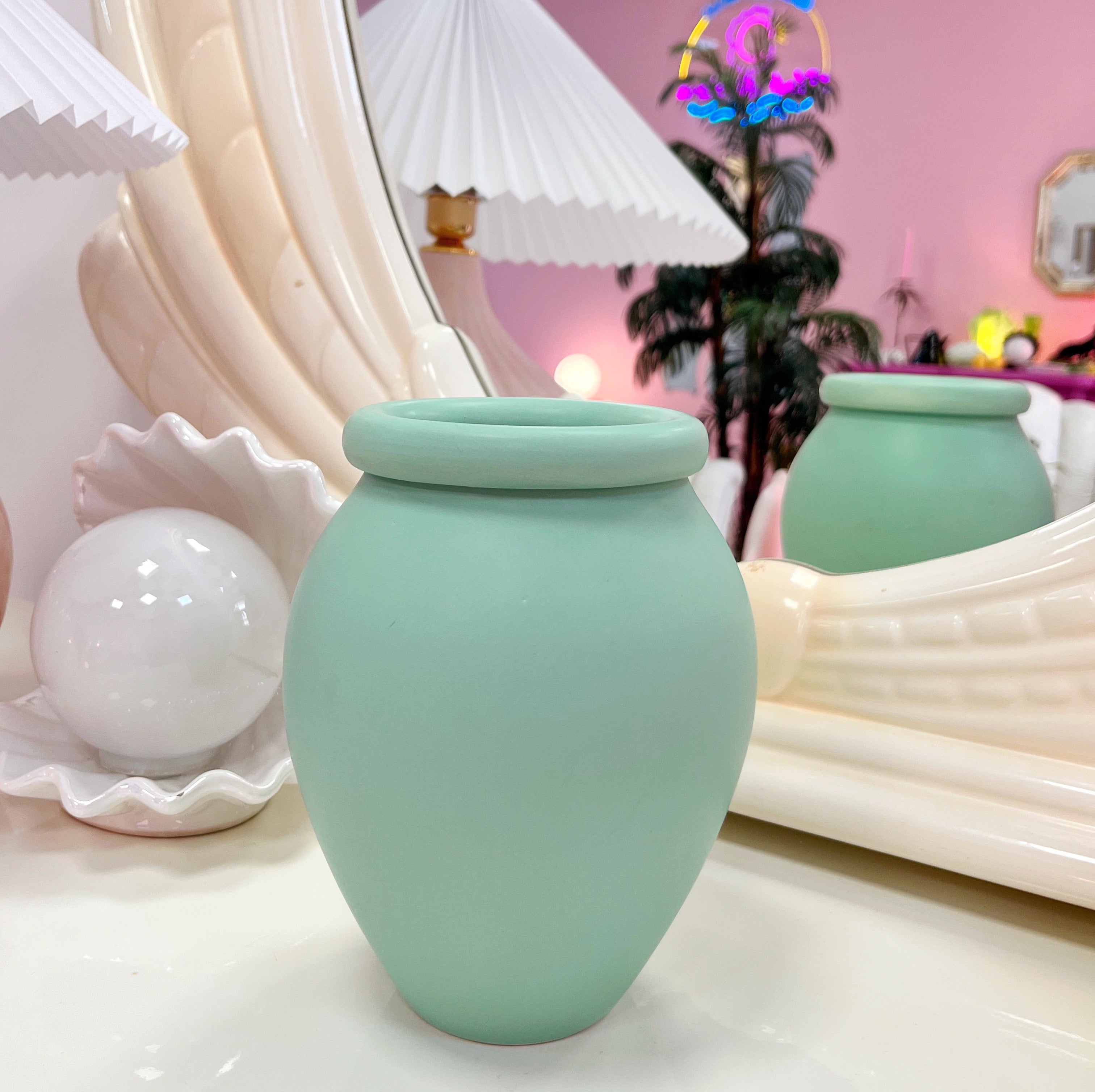 Vase vert 80s made in Portugal