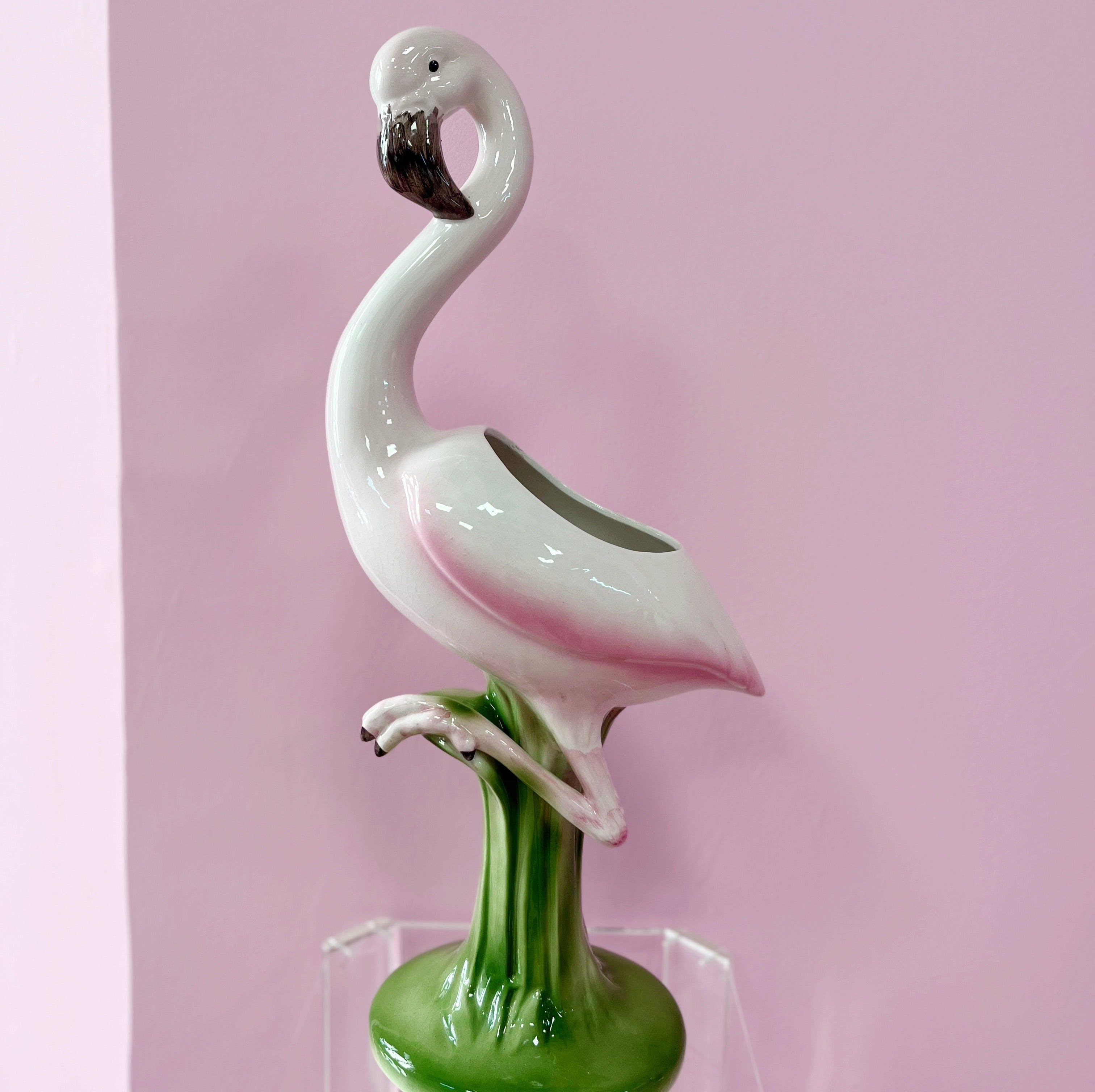 Grand vase flamant rose
