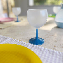 Load image into Gallery viewer, Blue footed wine glasses made in France 🇫🇷
