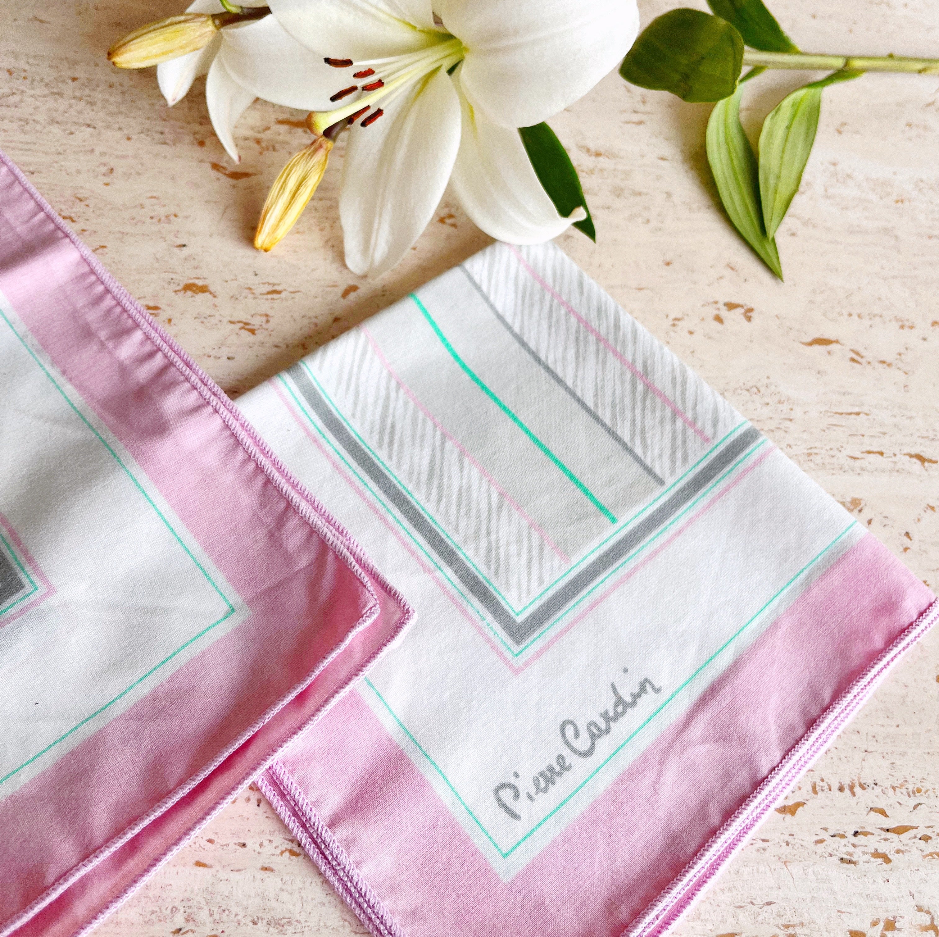 Set de serviettes Pierre Cardin pastel 80s