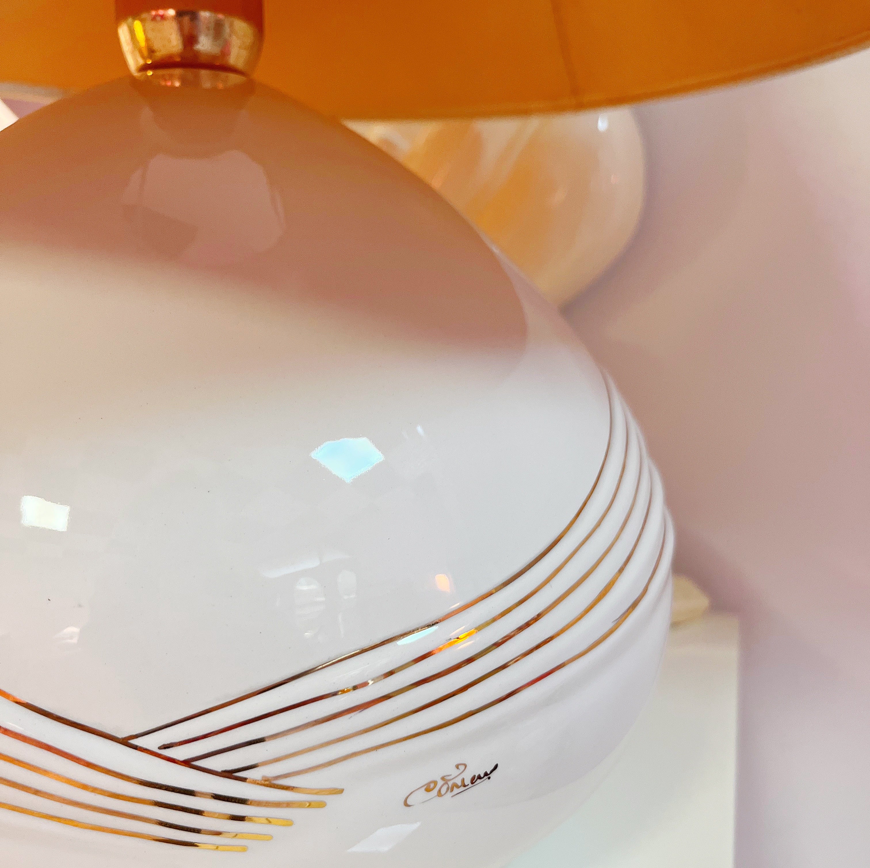 Lampe gold vintage céramique italienne