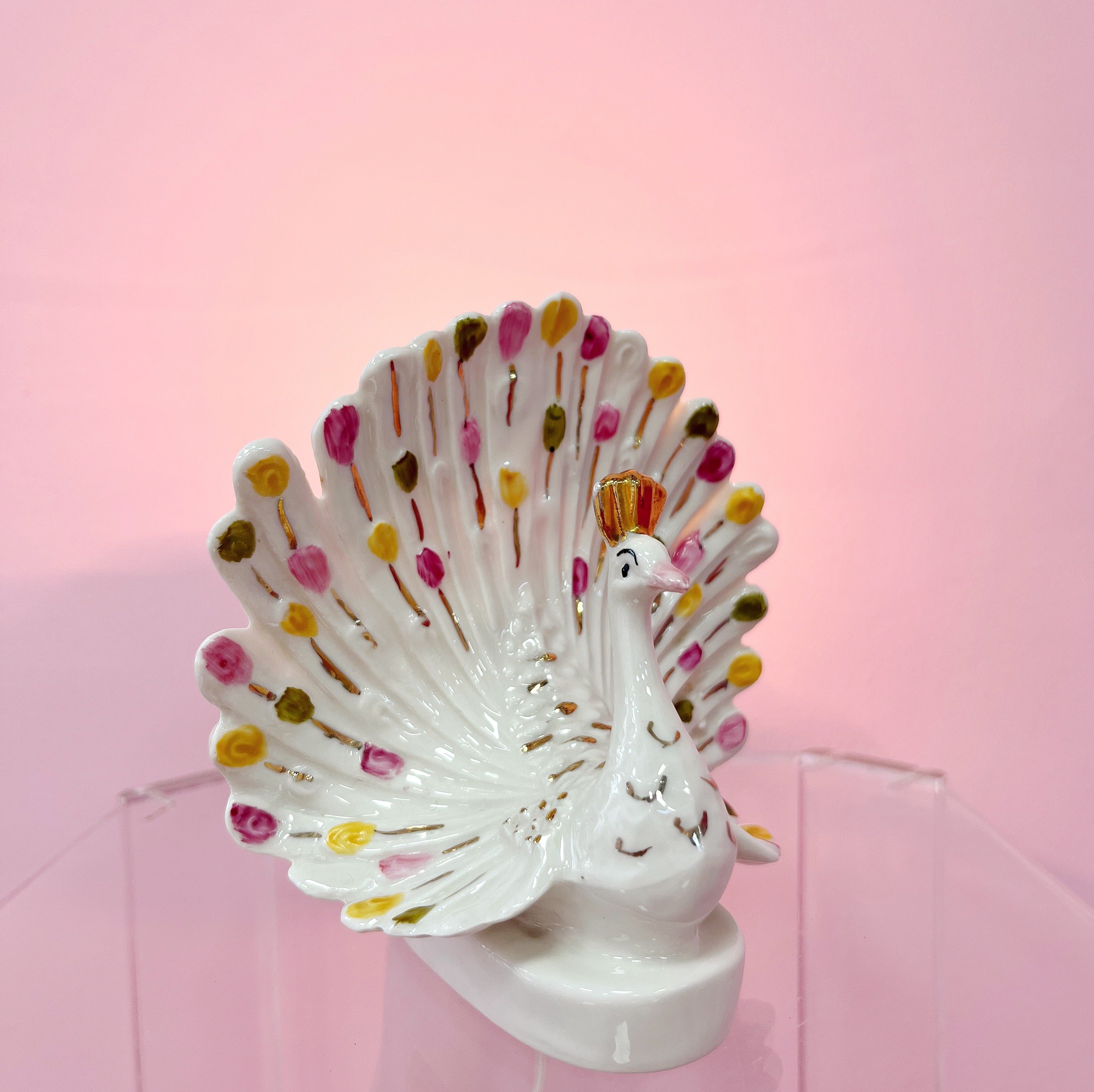 Petite lampe paon Italie 70s