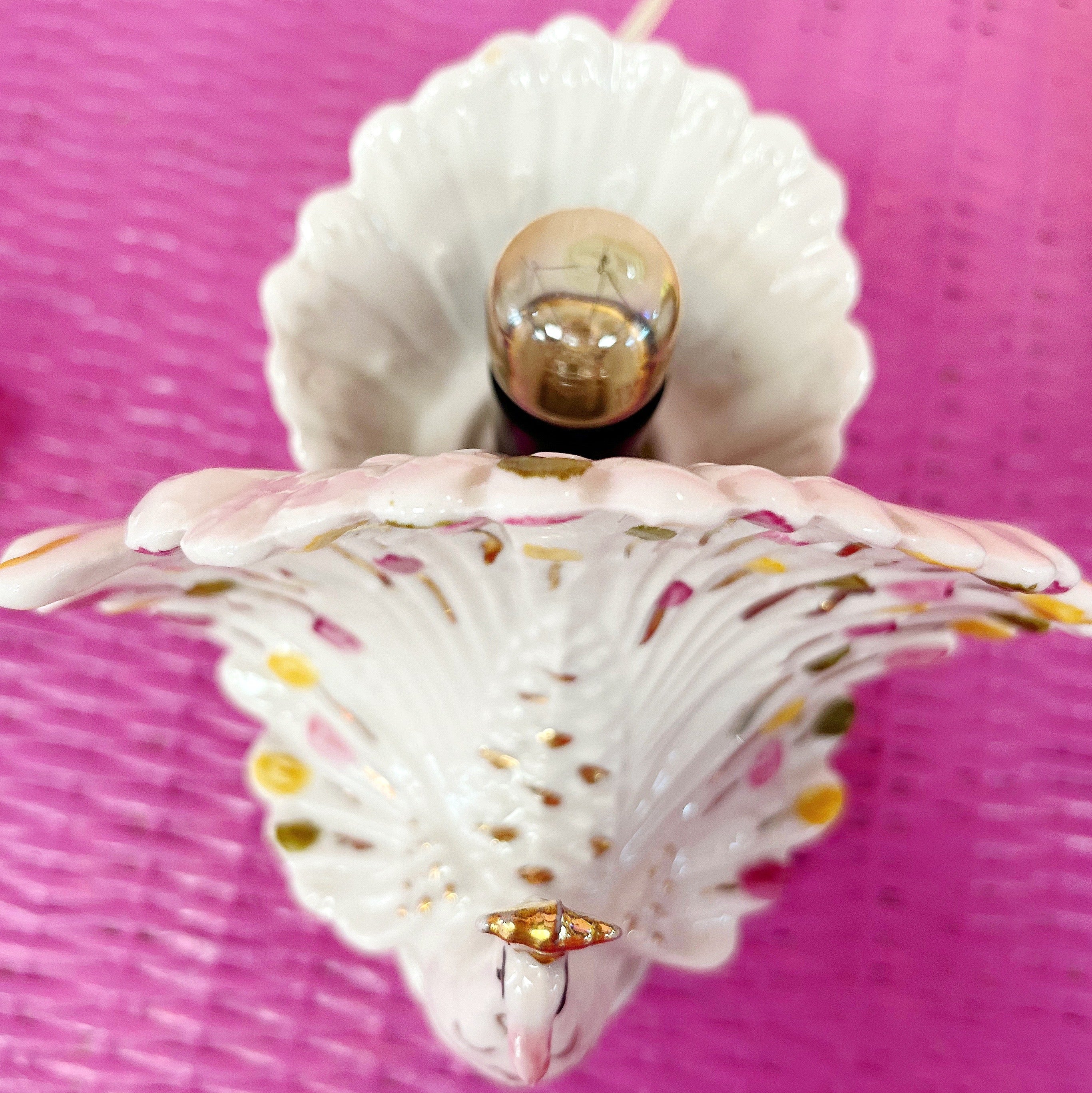 Petite lampe paon Italie 70s