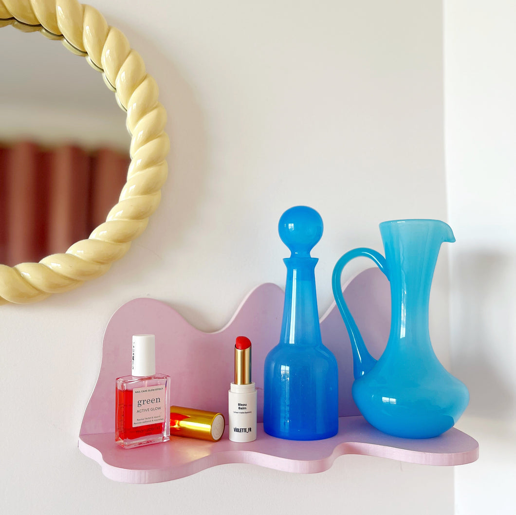 Set de toilette en opaline bleue