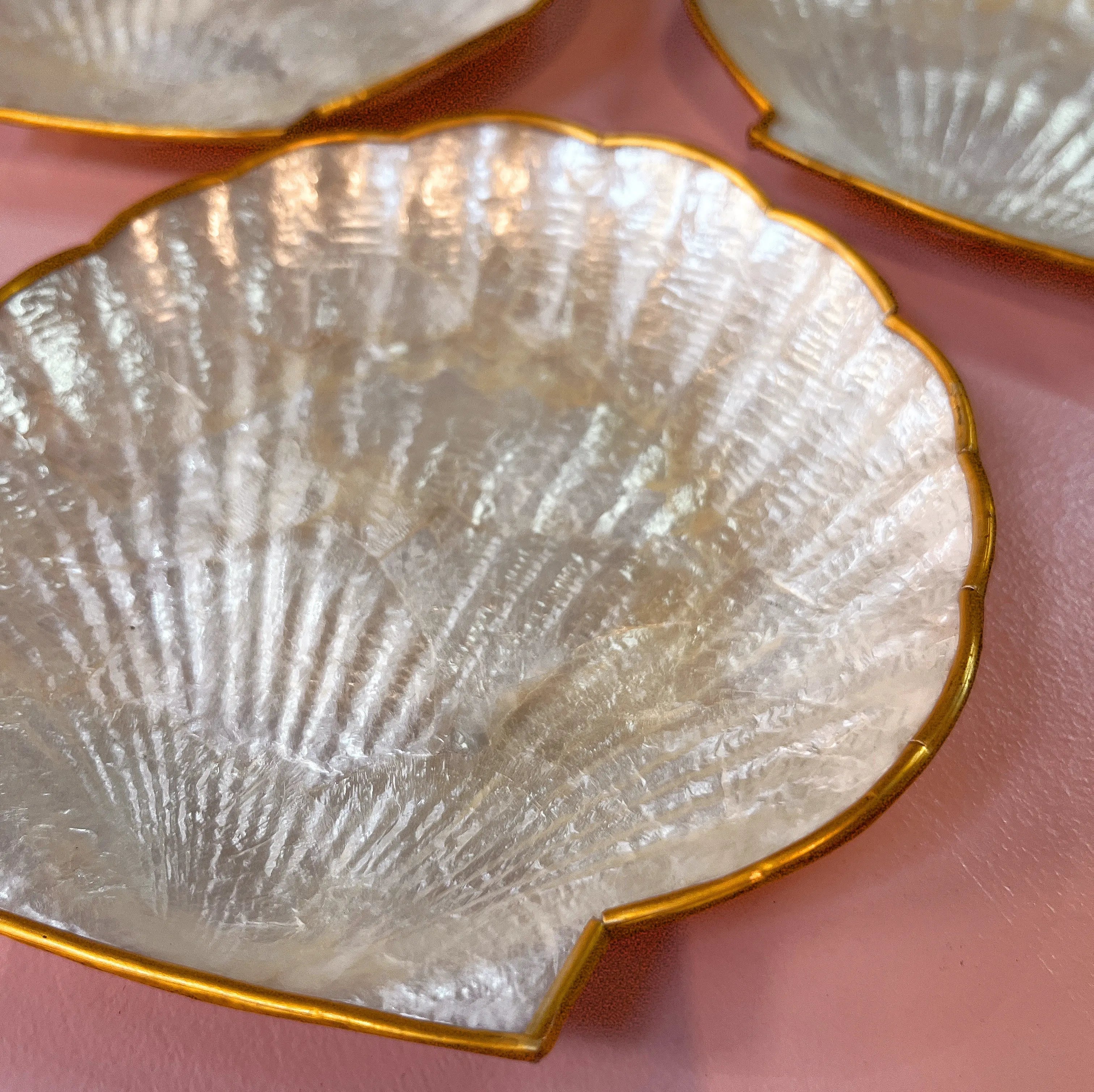 Coupelles coquillage nacrées vintage, années 80, set de 14 pièces