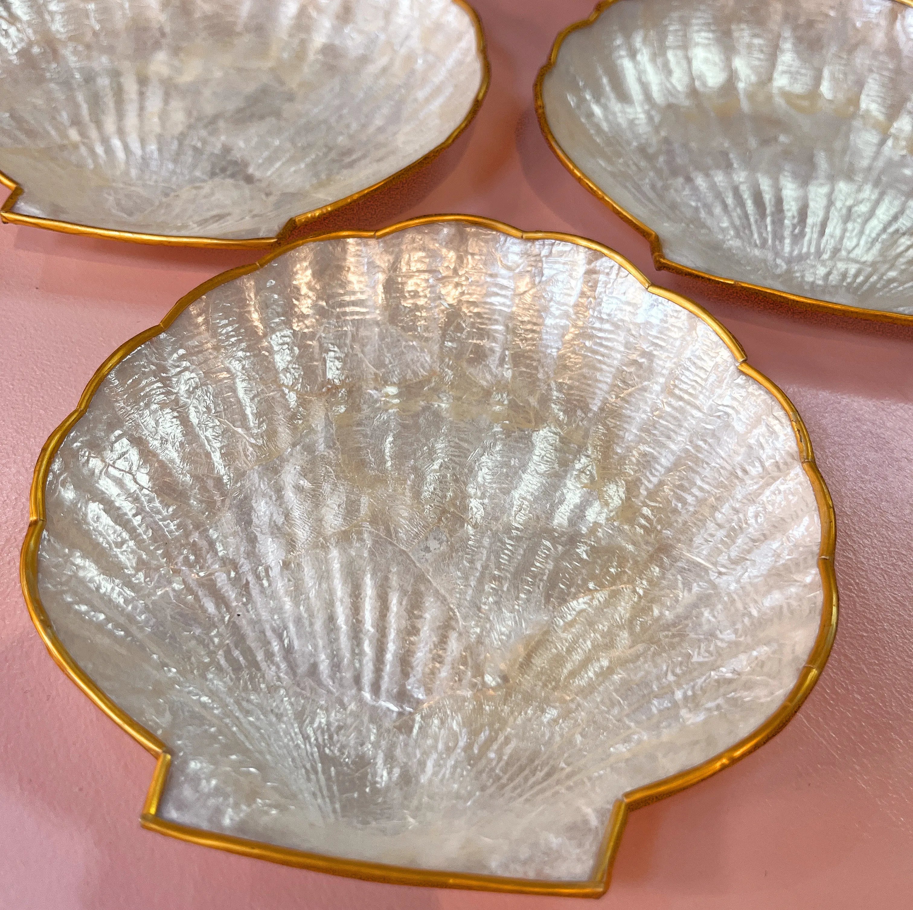 Coupelles coquillage nacrées vintage, années 80, set de 14 pièces