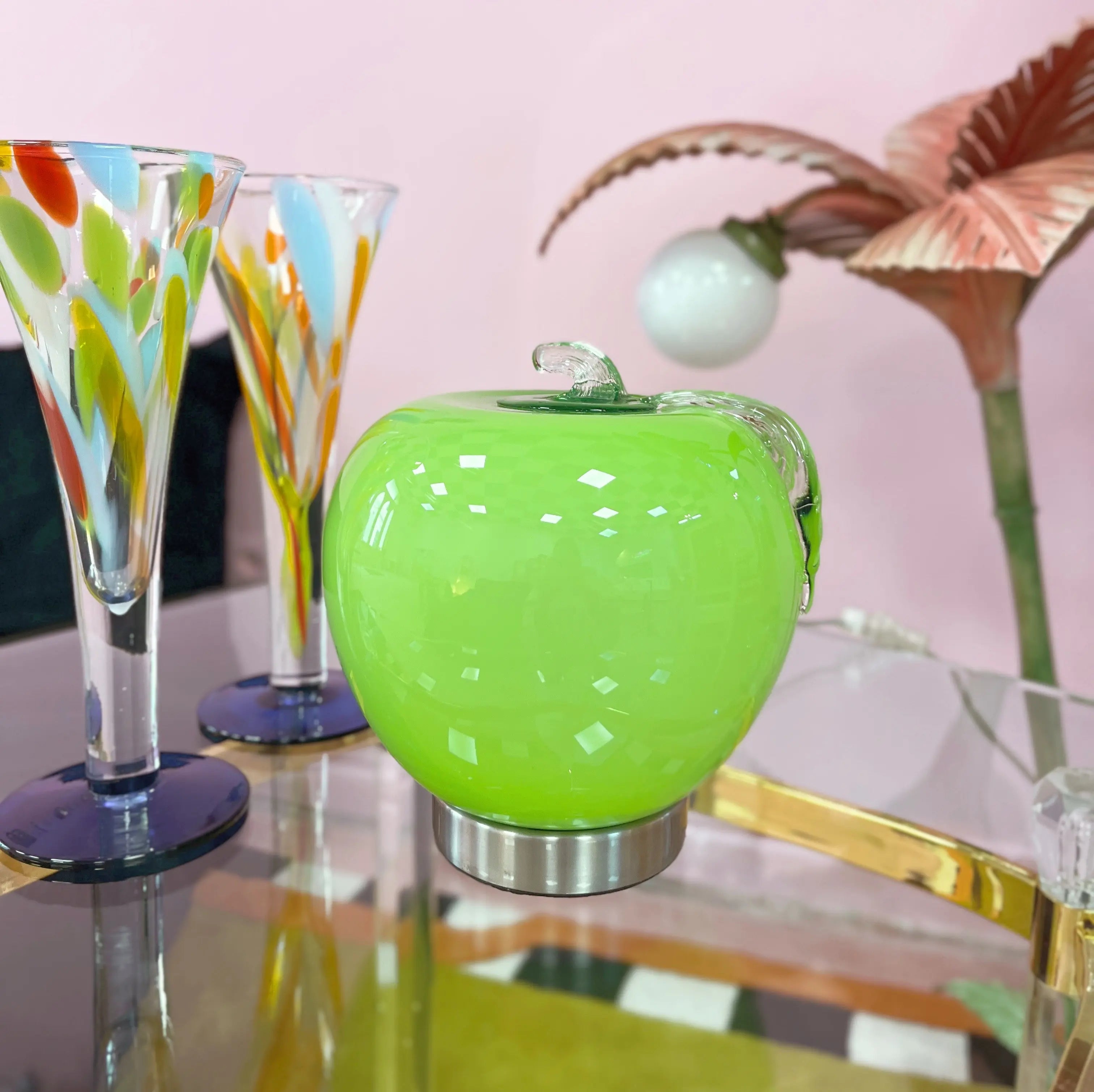 Lampe de table pomme en verre, Allemagne, années 90-2000
