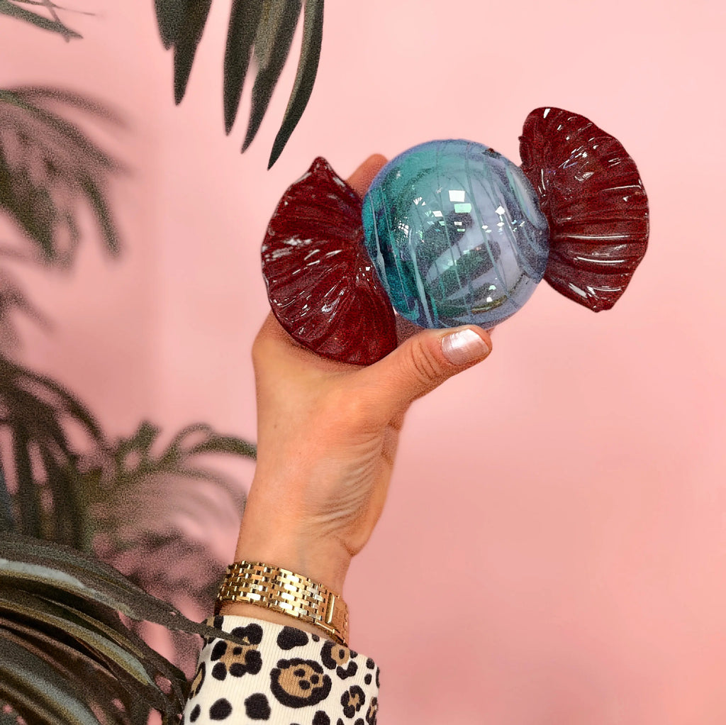 Ensemble de bonbons géants en verre de Murano, année 70