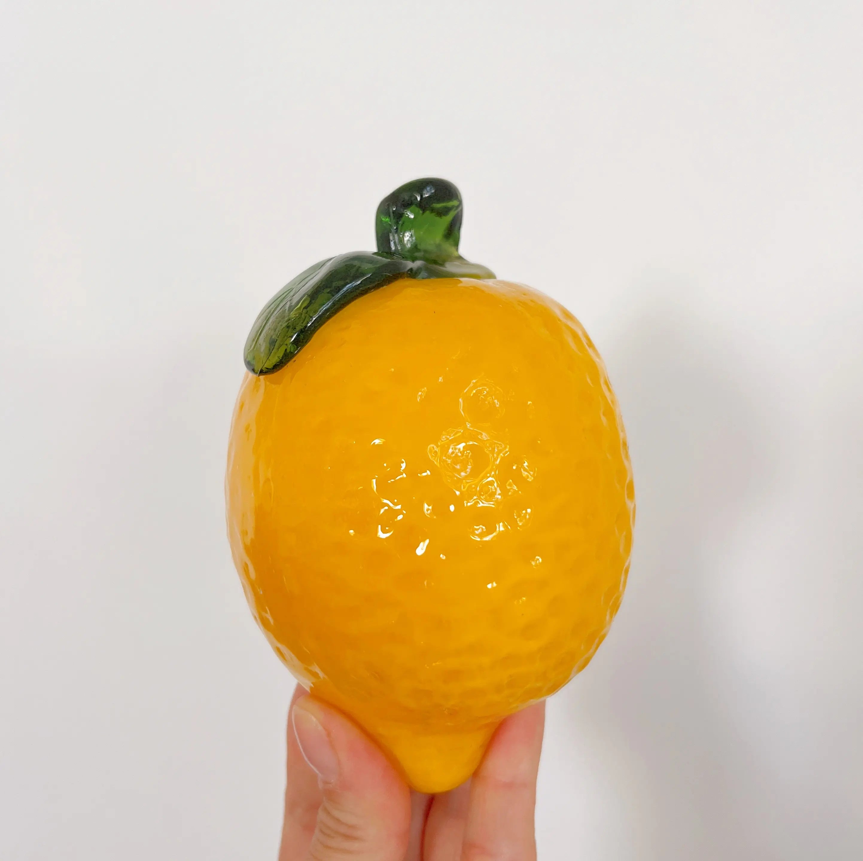 Fruits en verre de Murano soufflé vintage années 70, ensemble banane, citron et pêche.
