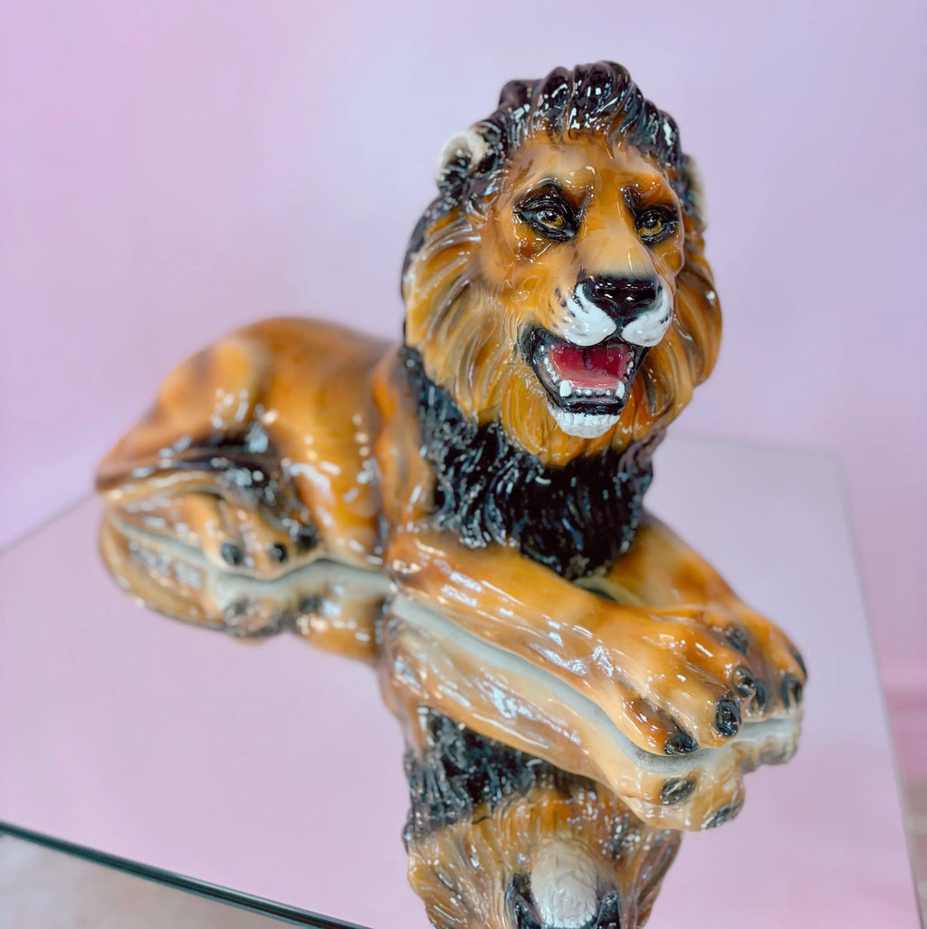 Lion en céramique italienne émaillée, années 70-80