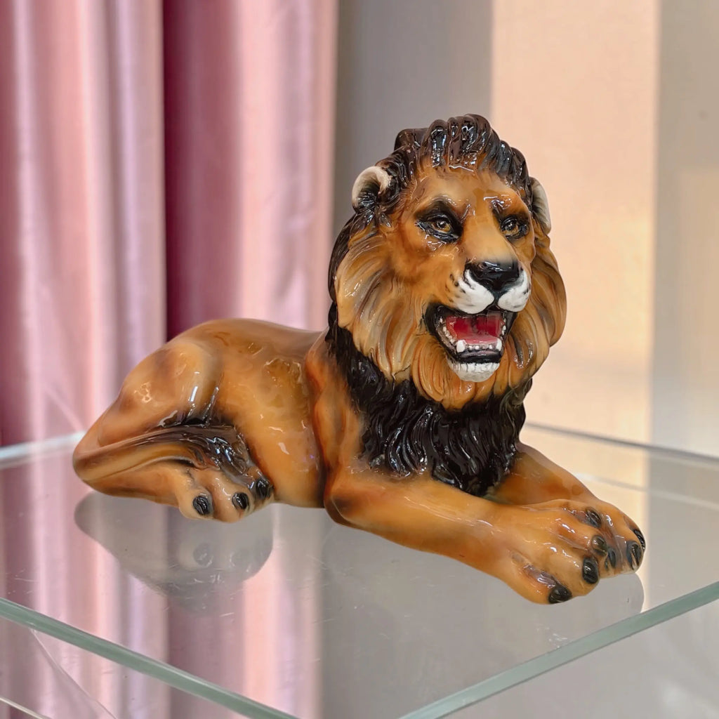 Lion en céramique italienne émaillée, années 70-80