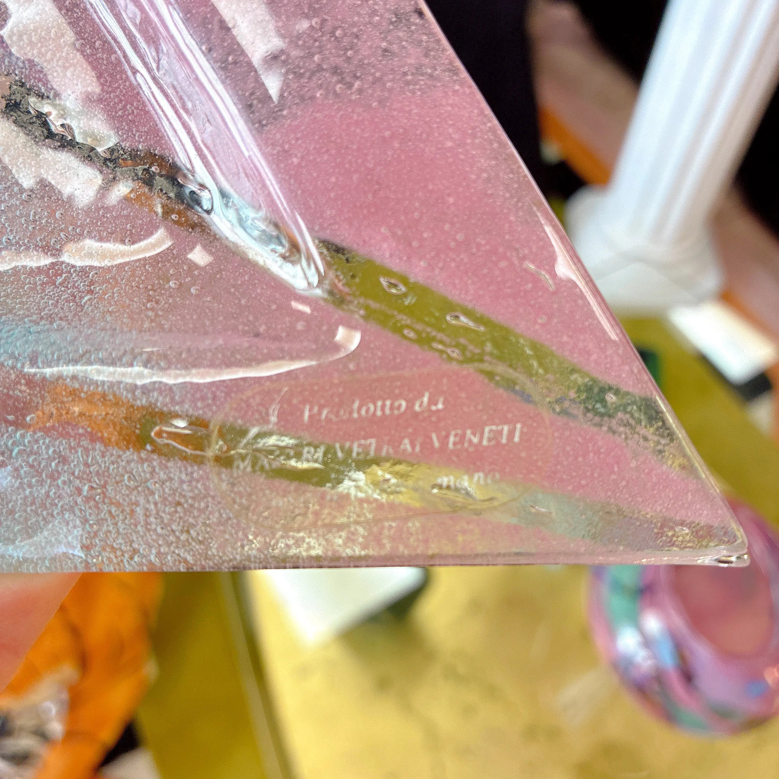 Ensemble de deux vide-poches ou cendriers vintage en verre de Murano, dégradé pastel, années 70