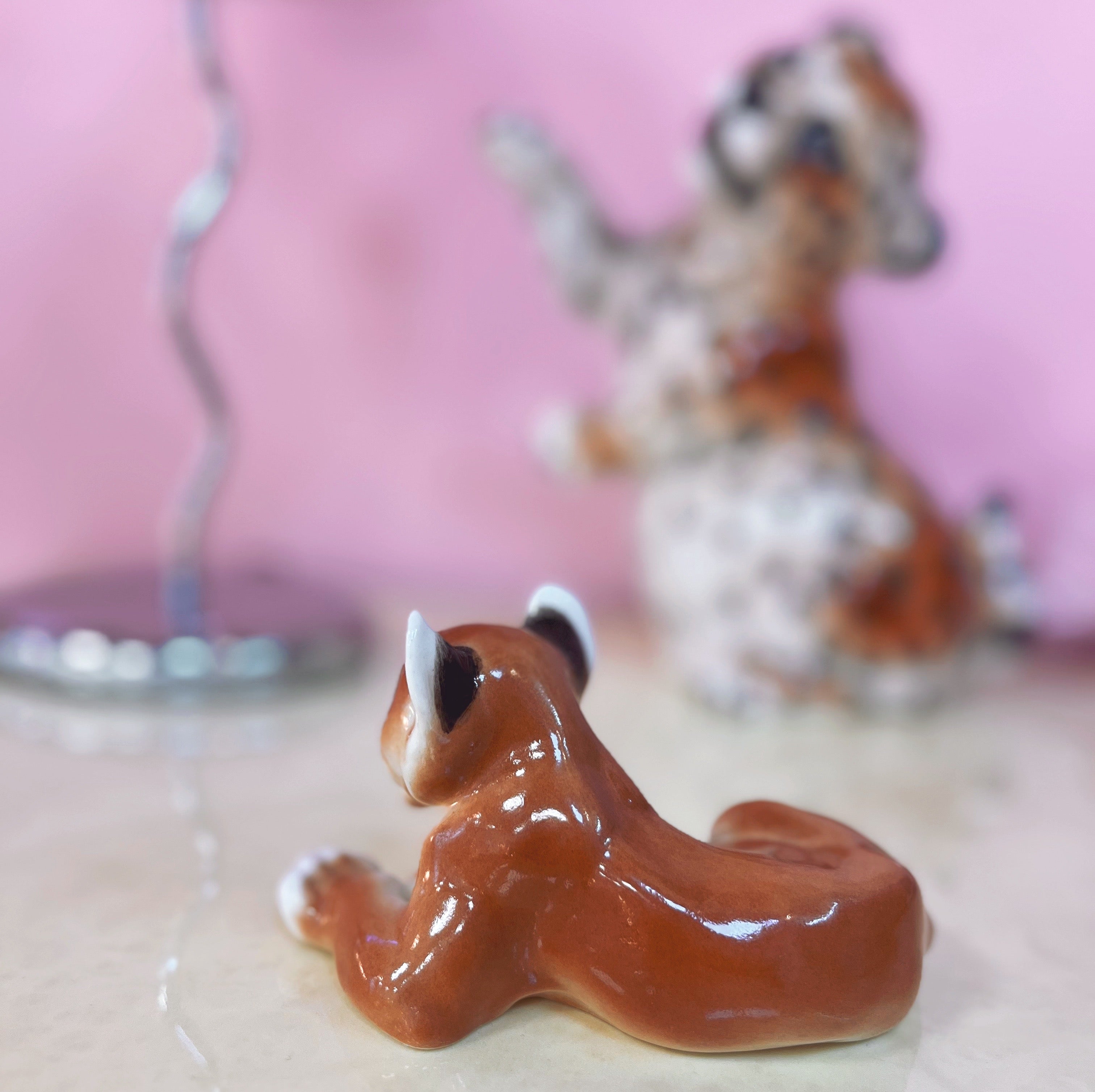 Lionceau en porcelaine soviétique,Verbilki, Années 70–80