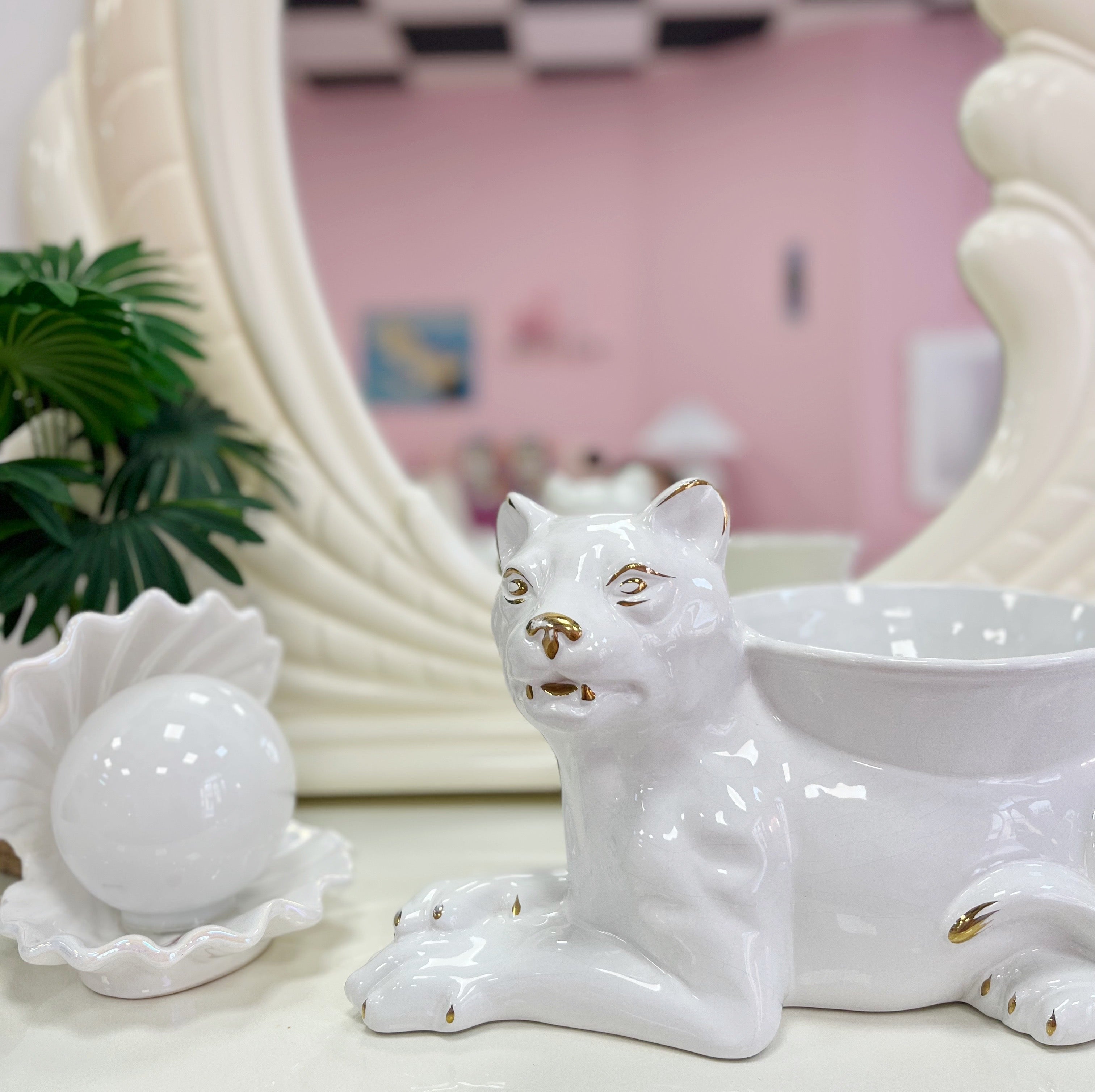 Cache-pot chat vintage Italy 70s