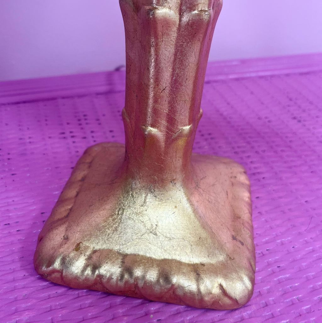 Lampe de table palmier dorée