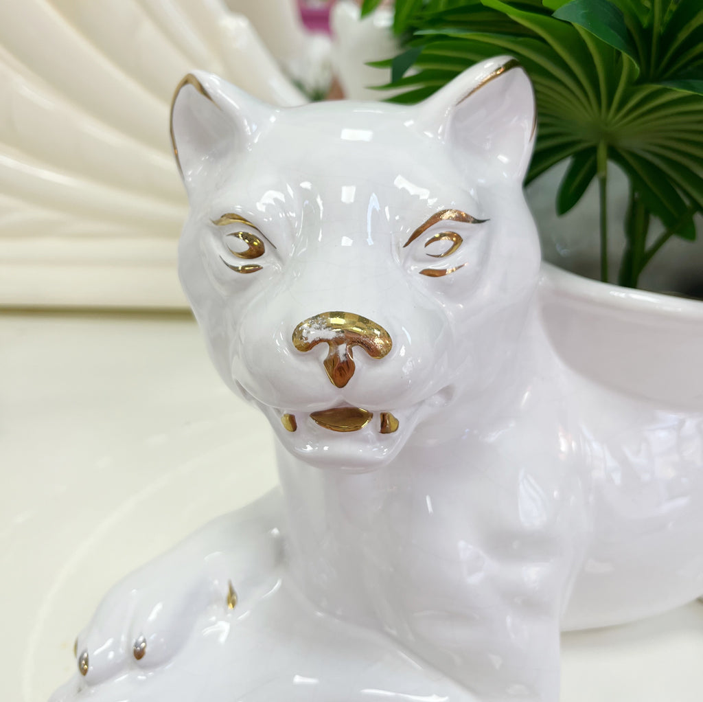 Cache-pot chat vintage Italy 70s