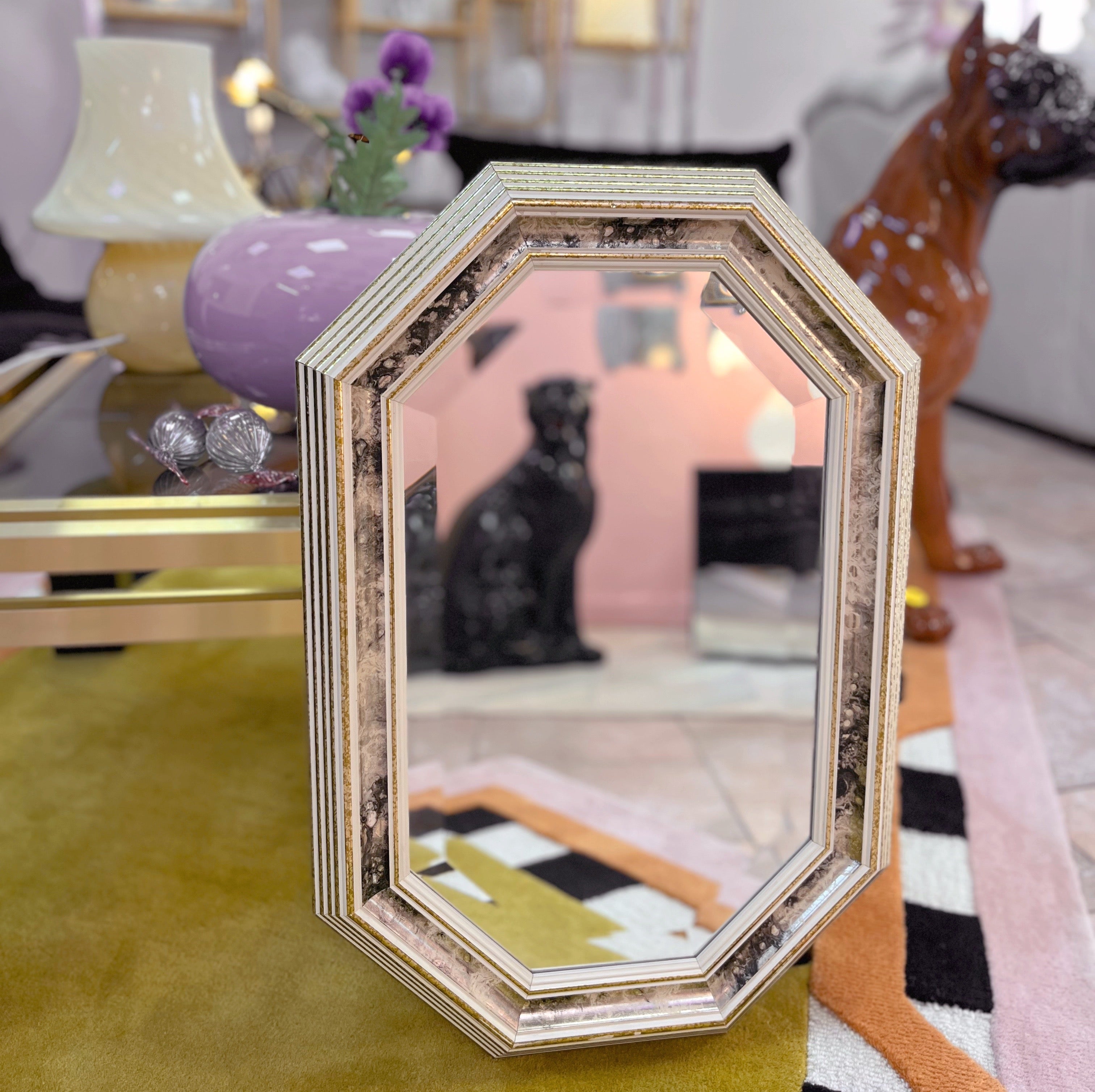 Miroir doré Molduras Hergon, Espagne, années 80