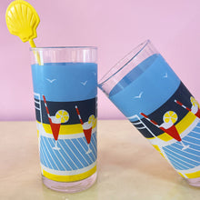 Load image into Gallery viewer, Set de 4 verres tube “Poolside” - Années 80
