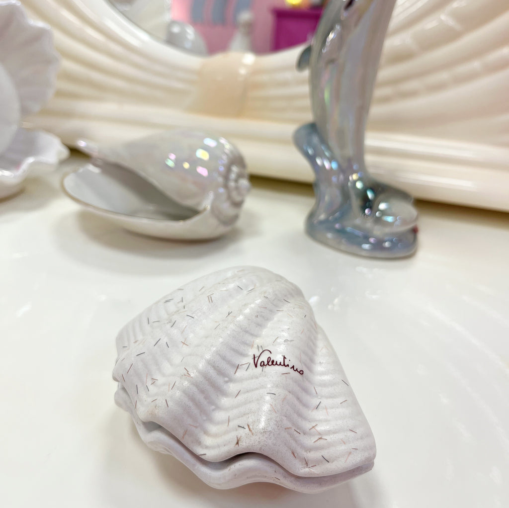 Coffret à bijoux coquillage vintage paillettes 80s