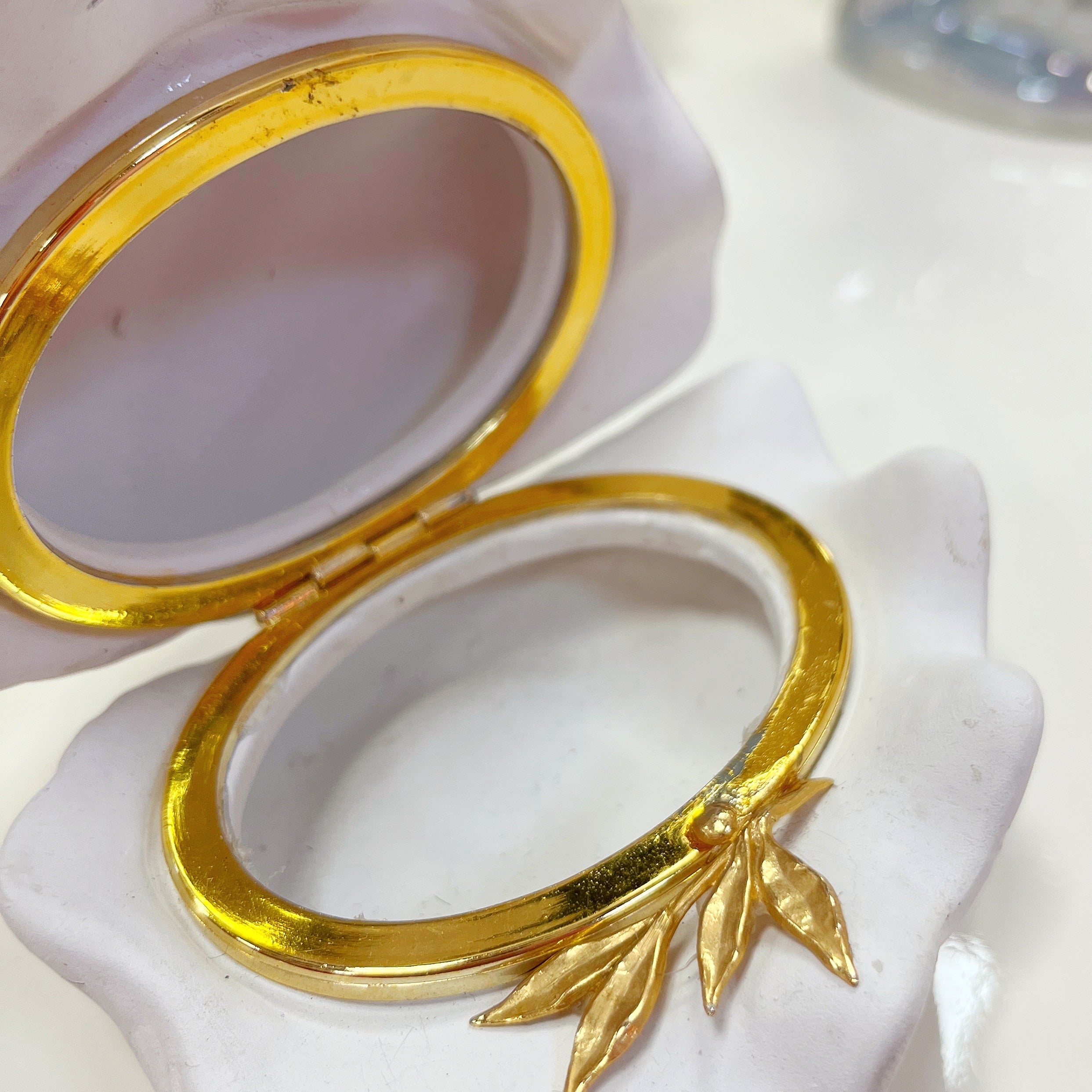 Coffret à bijoux coquillage vintage paillettes 80s