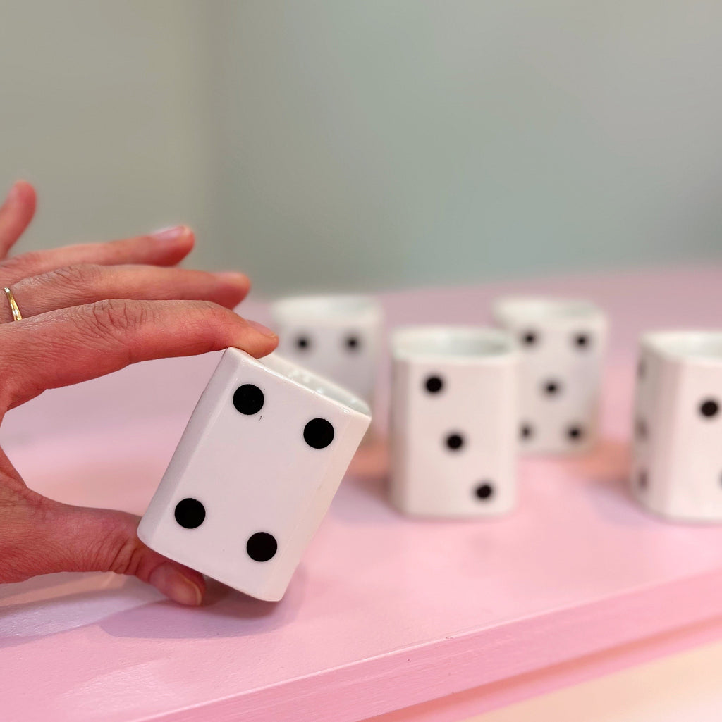 Coquetiers porcelaine dominos