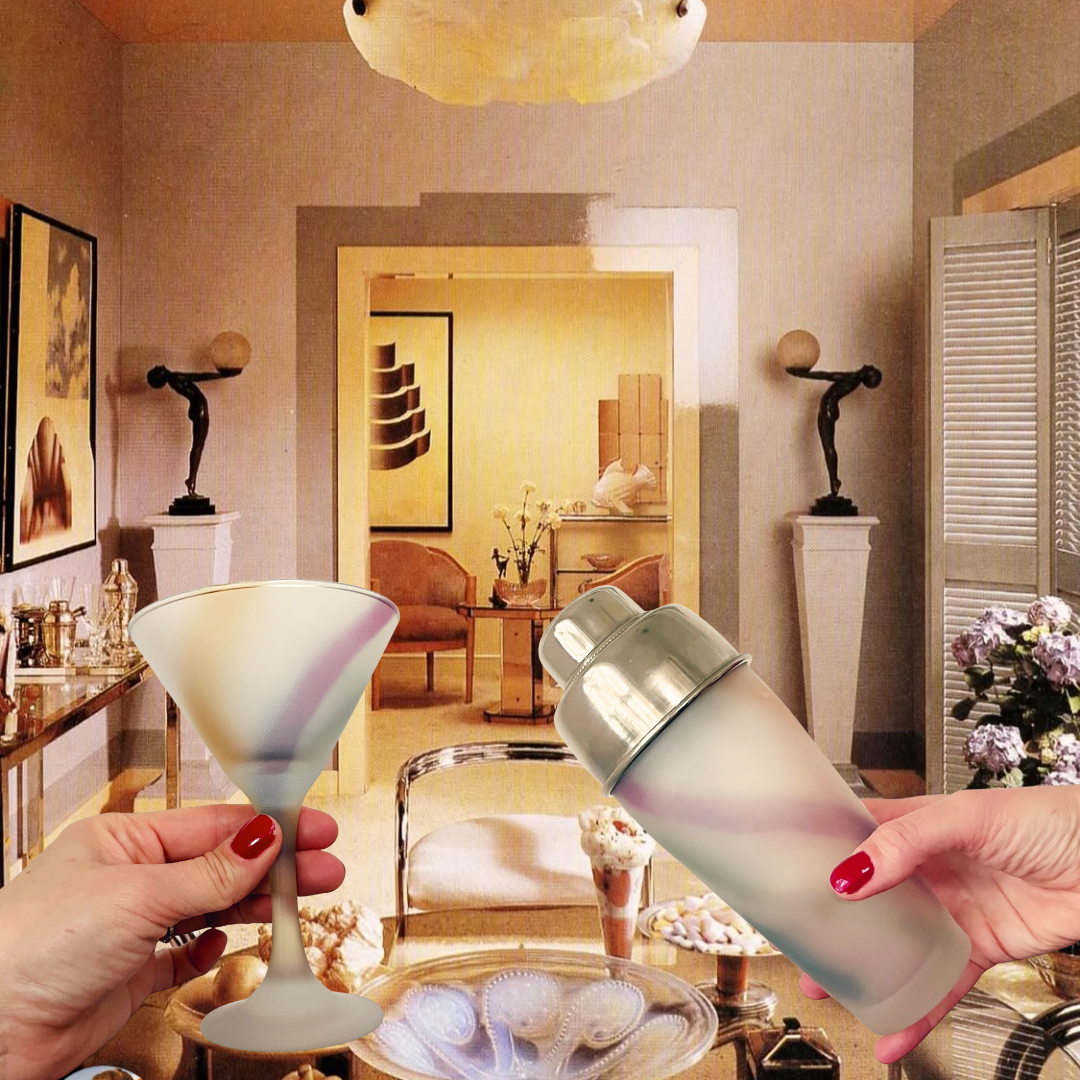 Service à cocktail Arlequin, années 80