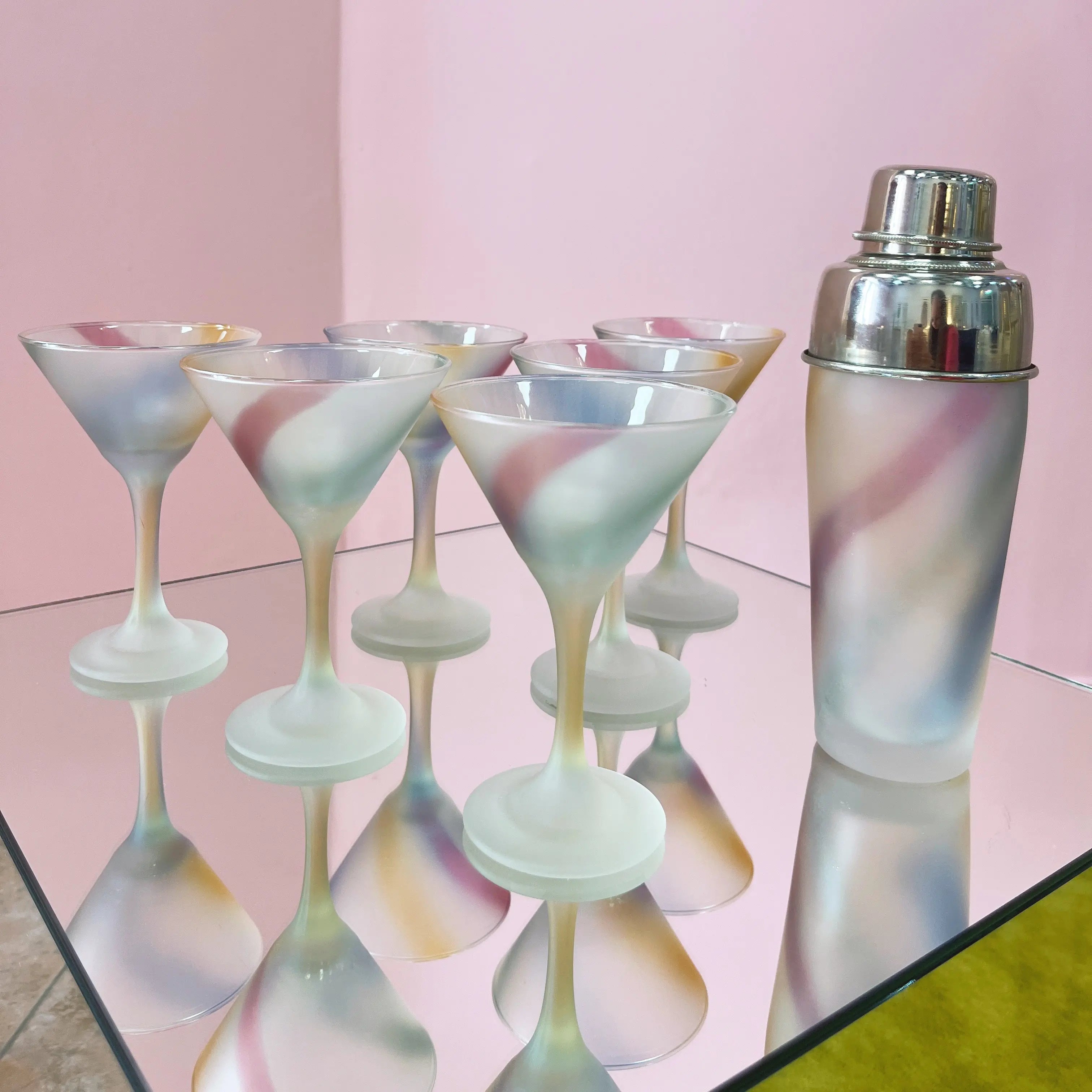 Service à cocktail Arlequin, années 80