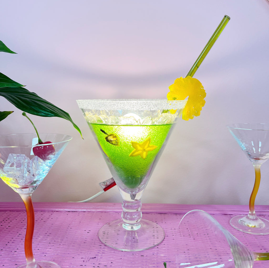 Lampe verre-cocktail 90s neuve