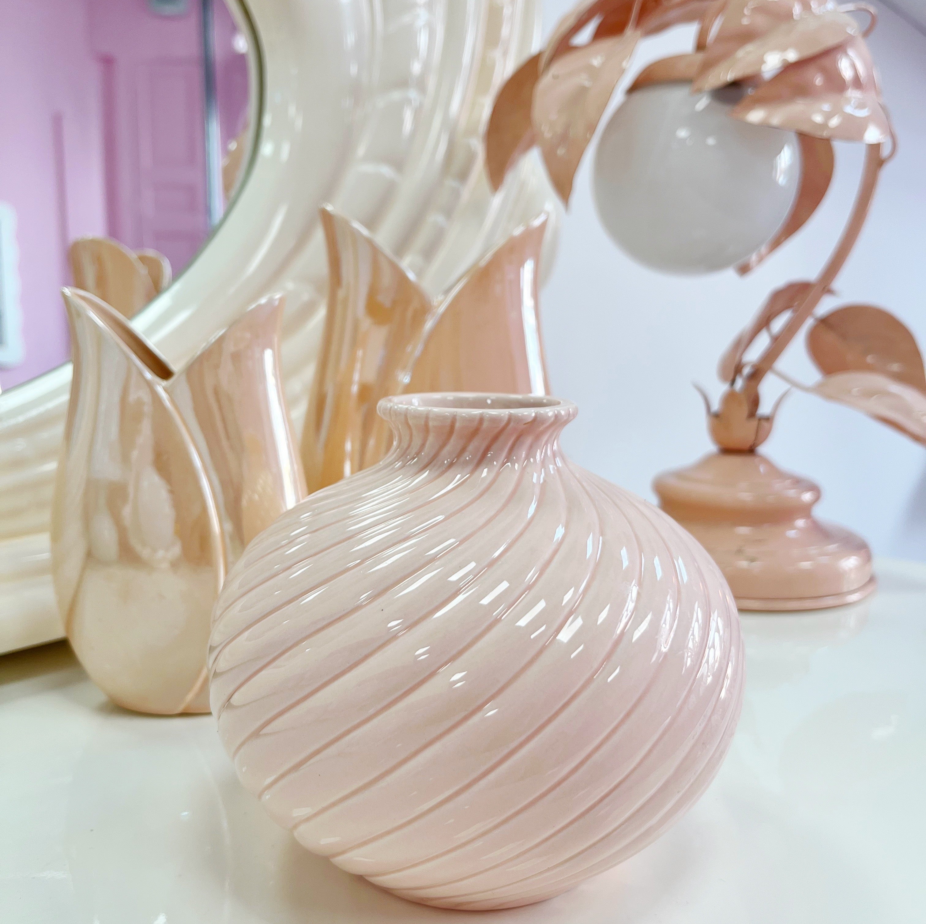 Vase twist beige rosé