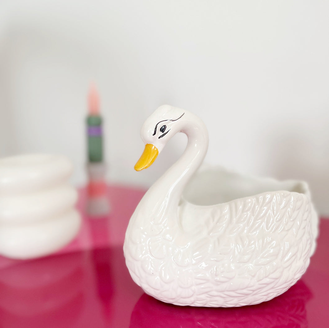 Cache pot cygne vintage