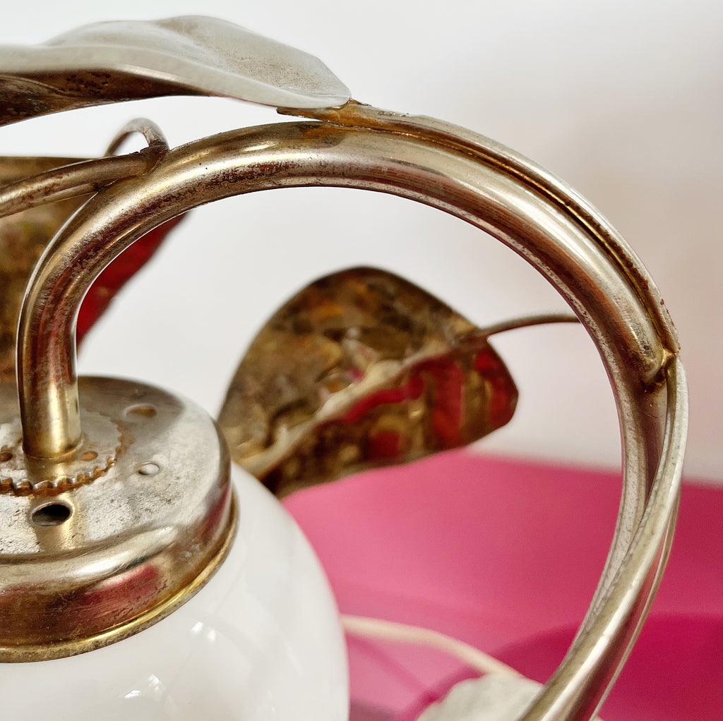 Lampe feuilles dorée 70s