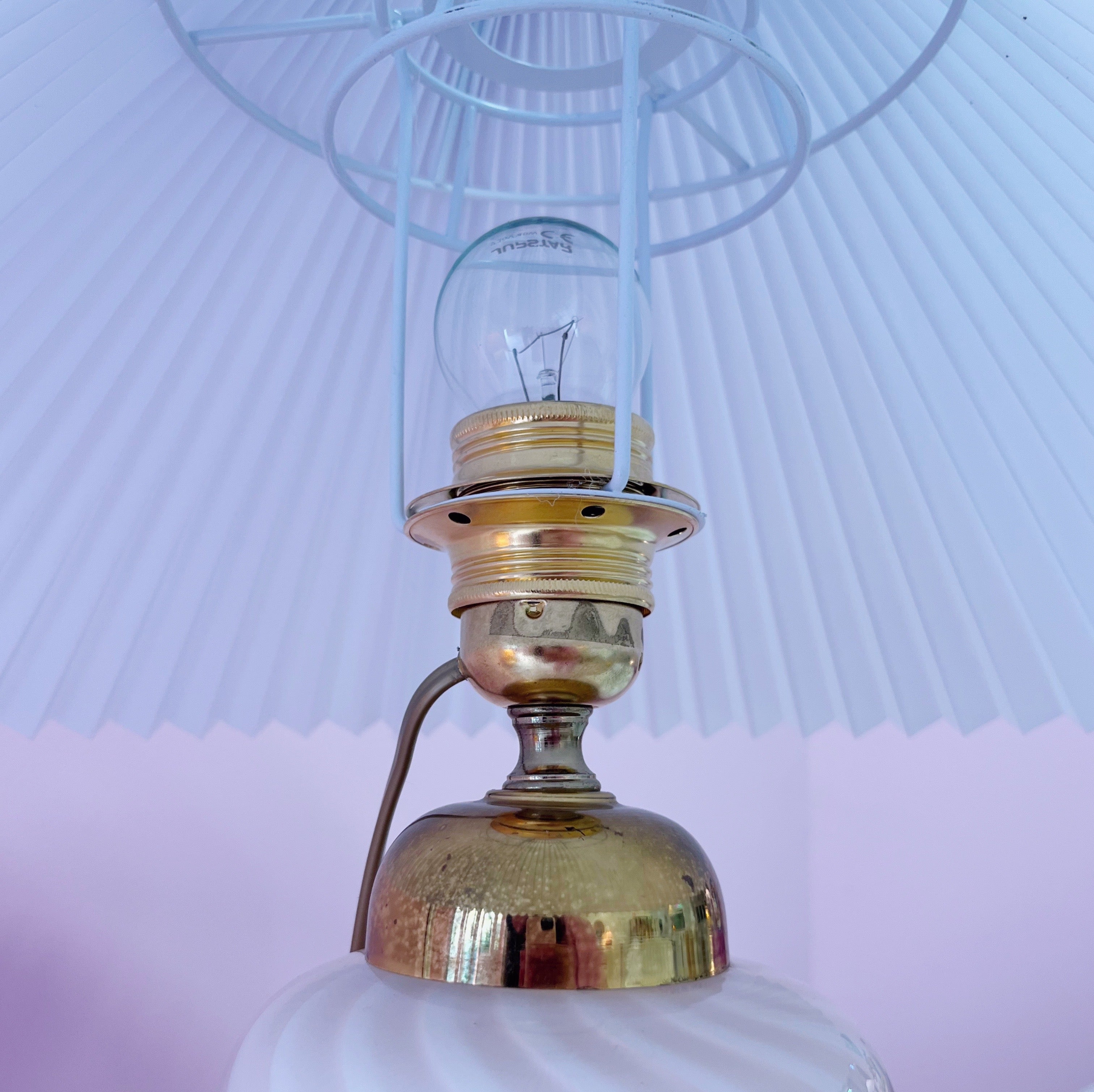 Lampe Murano rose double feu, Italie 80