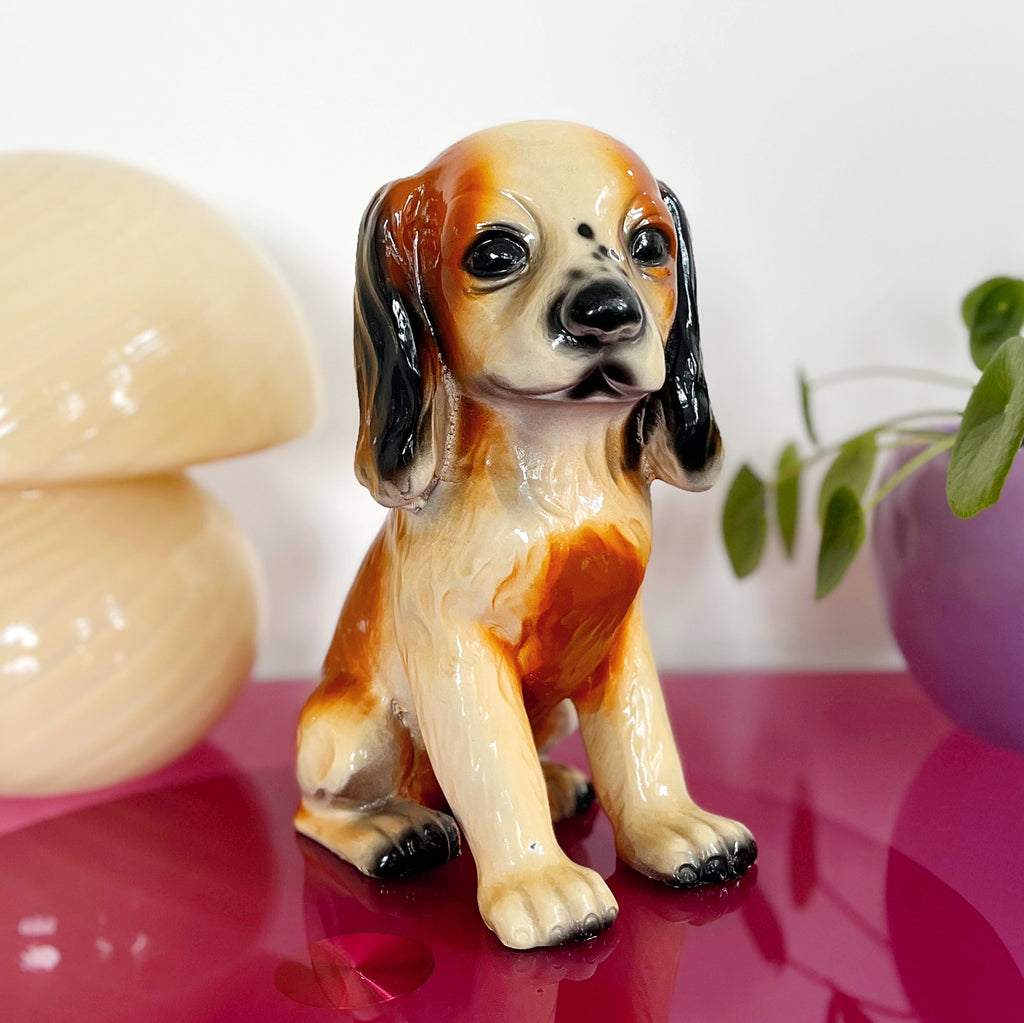 Chien en céramique vintage