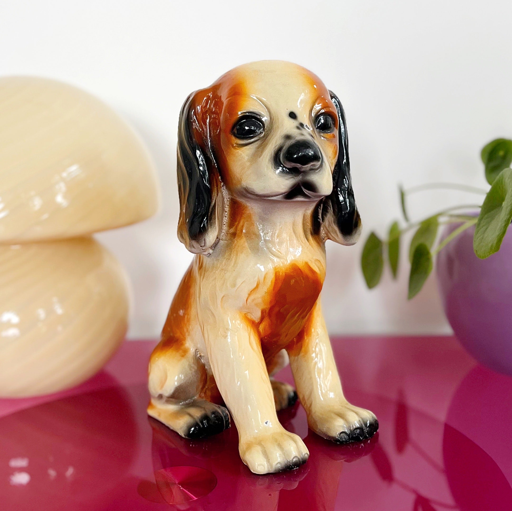 Chien en céramique vintage